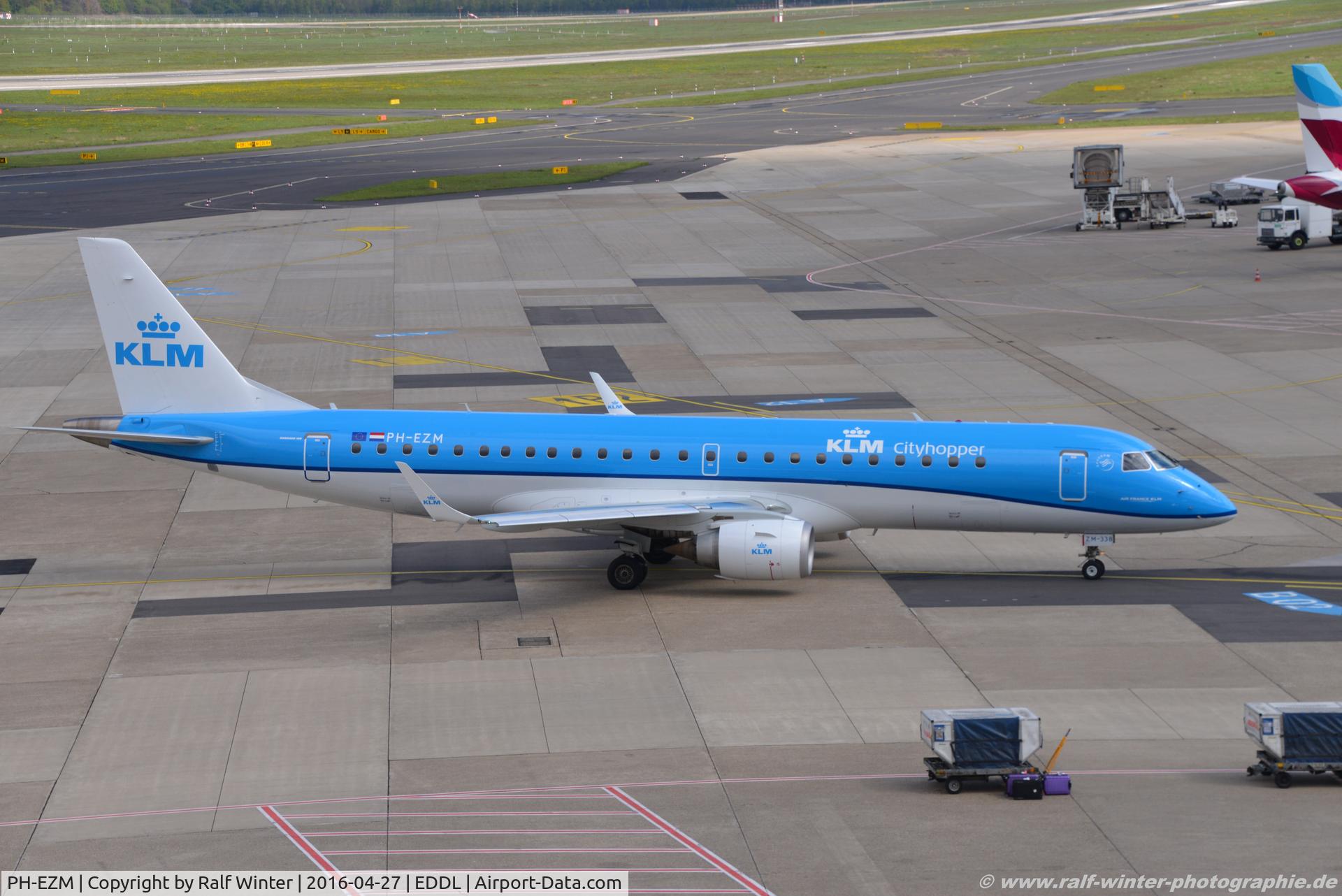 PH-EZM, 2010 Embraer 190LR (ERJ-190-100LR) C/N 19000338, Embraer ERJ-190STD 190-100 - WA KLC KLM Cityhopper - 19000338 - PH-EZM - 27.04.2016 - DUS