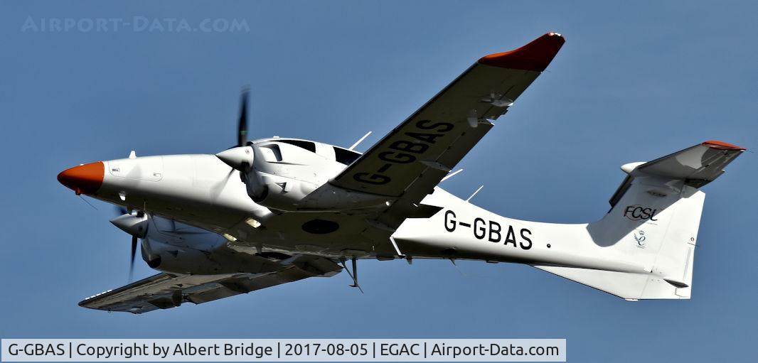 G-GBAS, 2016 Diamond DA-62 C/N 62.019, Flight Calibration Services G-GBAS departing Belfast City.