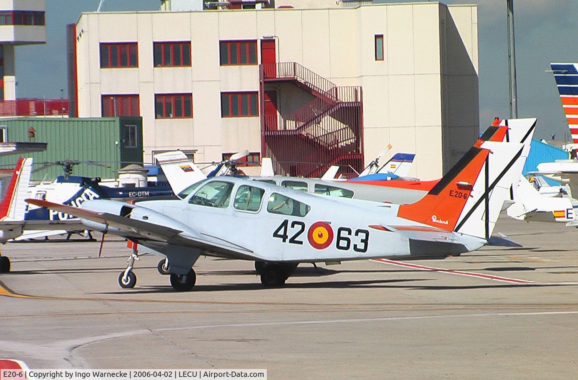 E20-6, Beech 95-B55 Baron Baron C/N TC-1459, Beechcraft 95-B55 Baron of the Ejercito del Aire at Madrid Cuatro Vientos Airport