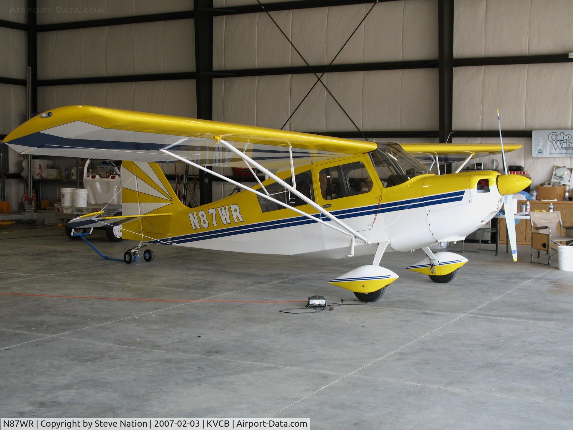 N87WR, 1967 Champion 7ECA Citabria C/N 520, Locally-based 1967 Champion 7ECA in open hangar @ Nut Tree Airport, Vacaville, CA