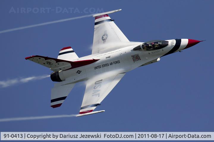 91-0413, 1991 General Dynamics F-16CJ Fighting Falcon C/N CC-111, F-16CM Fighting Falcon 91-0413 5 from USAF Thunderbirds Nellis AFB, NV
