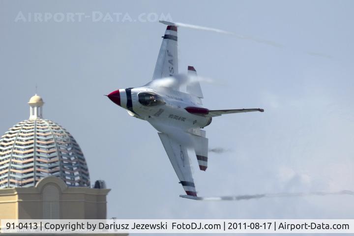 91-0413, 1991 General Dynamics F-16CJ Fighting Falcon C/N CC-111, F-16CM Fighting Falcon 91-0413 5 from USAF Thunderbirds Nellis AFB, NV