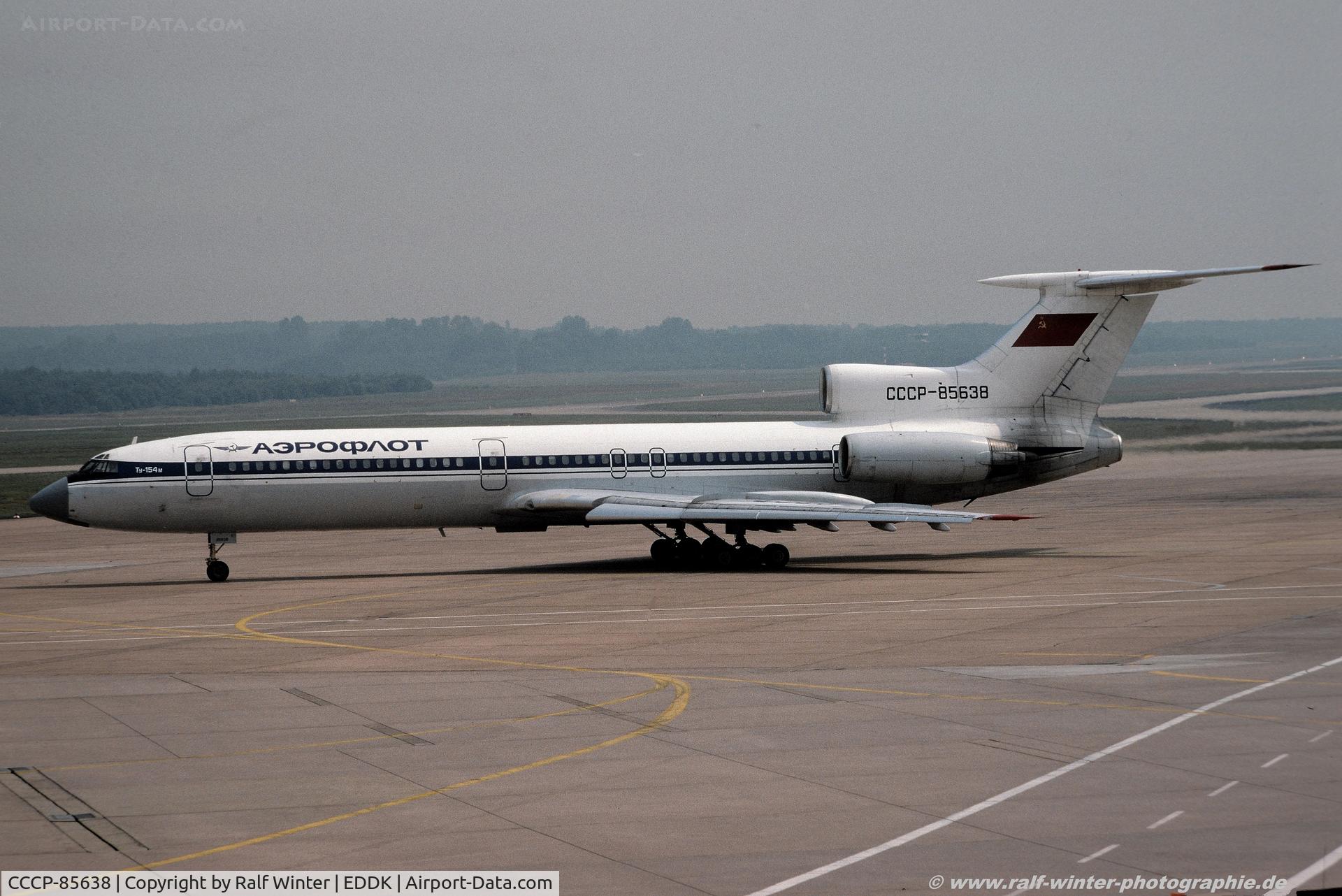 CCCP-85638, 1987 Tupolev Tu-154M C/N 87A768, Tupolev Tu-154M - Aeroflot - 87A768 - CCCP-85638 - 1992 - CGN