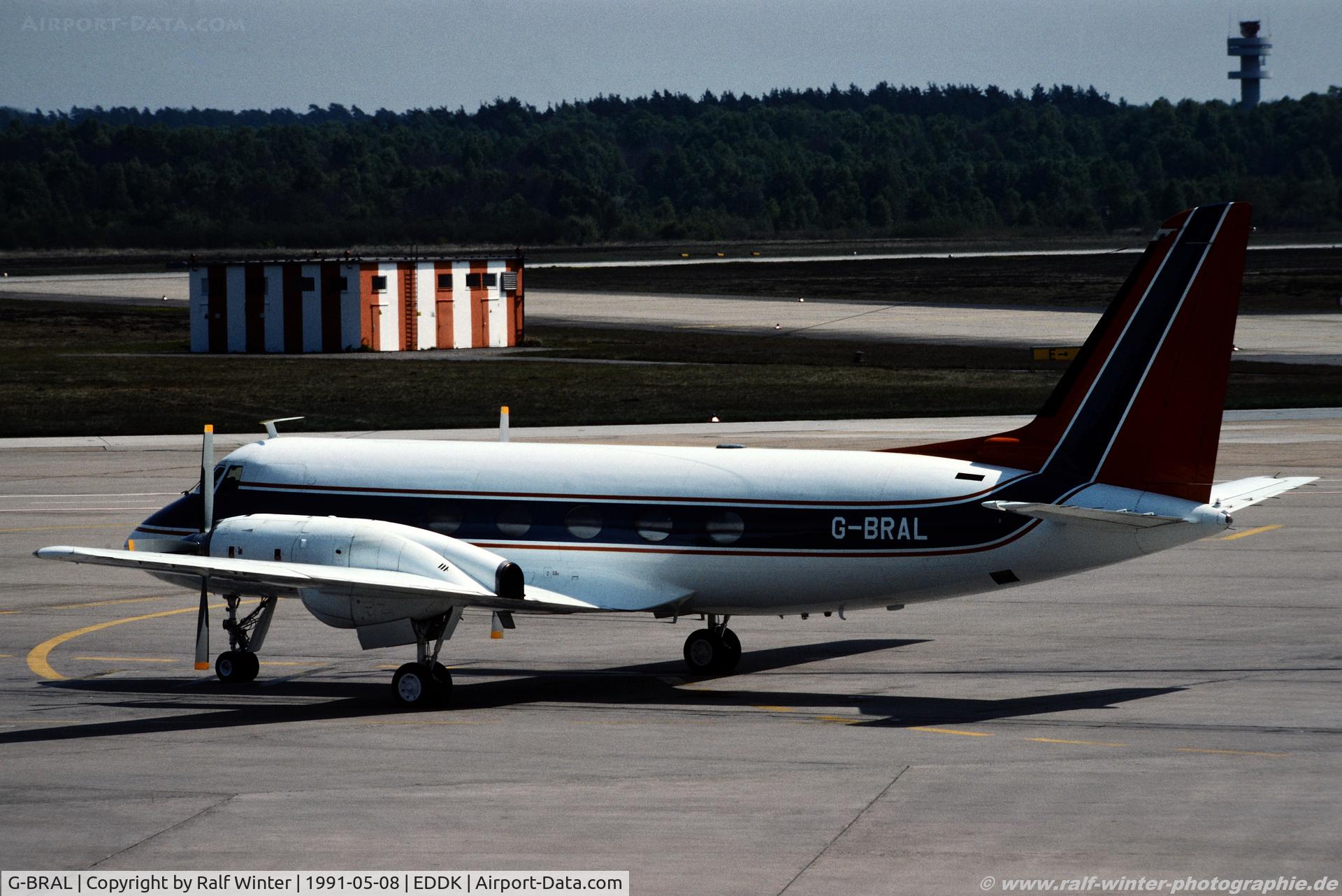 G-BRAL, 1961 Grumman G-159 Gulfstream 1 C/N 0076, Grumman G-159 Gufstream I - Ford Motor Company - 76 - G-BRAL - 08.05.1991 - CGN