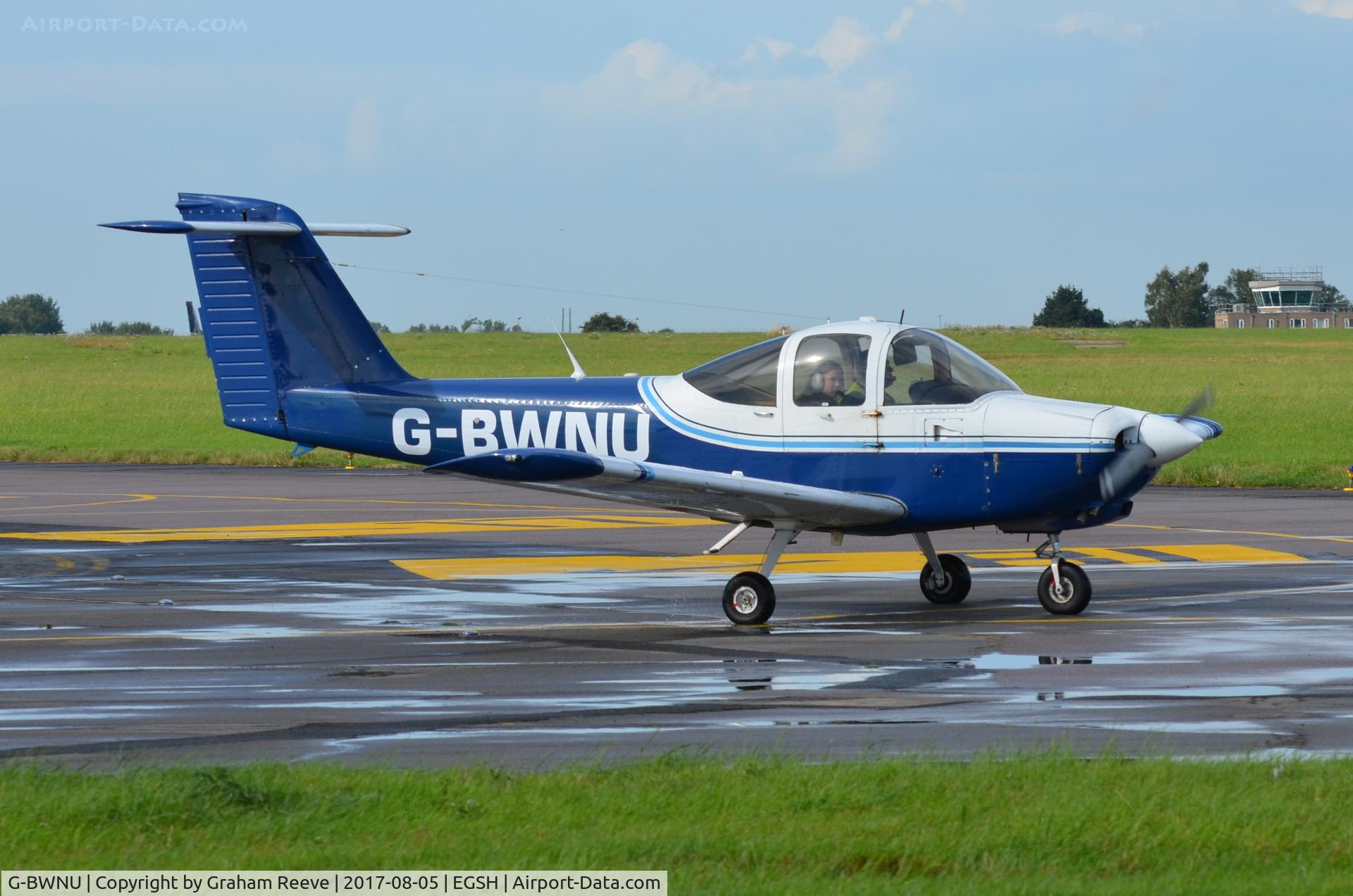 G-BWNU, 1978 Piper PA-38-112 Tomahawk Tomahawk C/N 38-78A0334, Departing from Norwich.