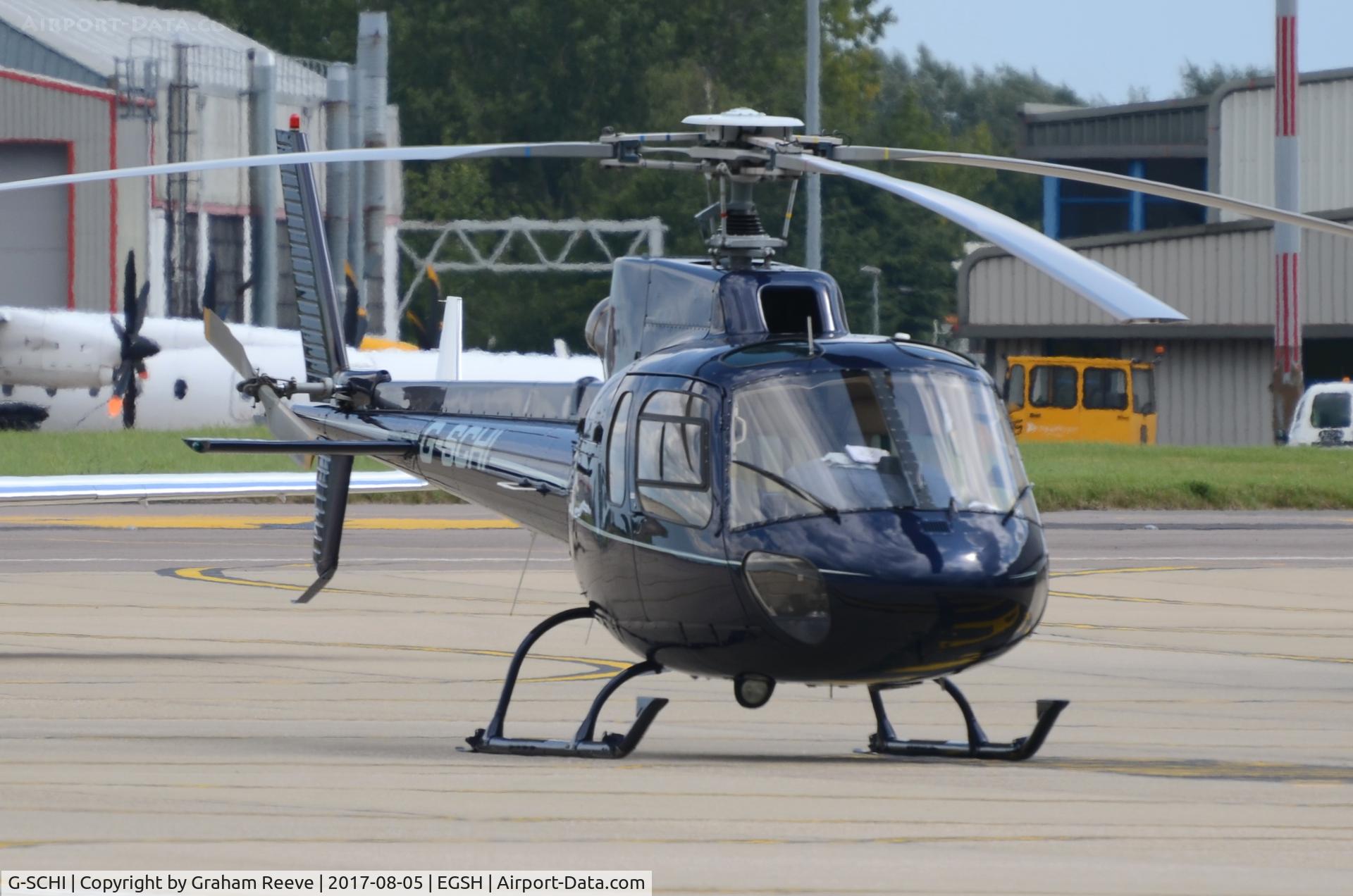 G-SCHI, 2000 Eurocopter AS-350B-2 Ecureuil Ecureuil C/N 3337, Parked at Norwich.