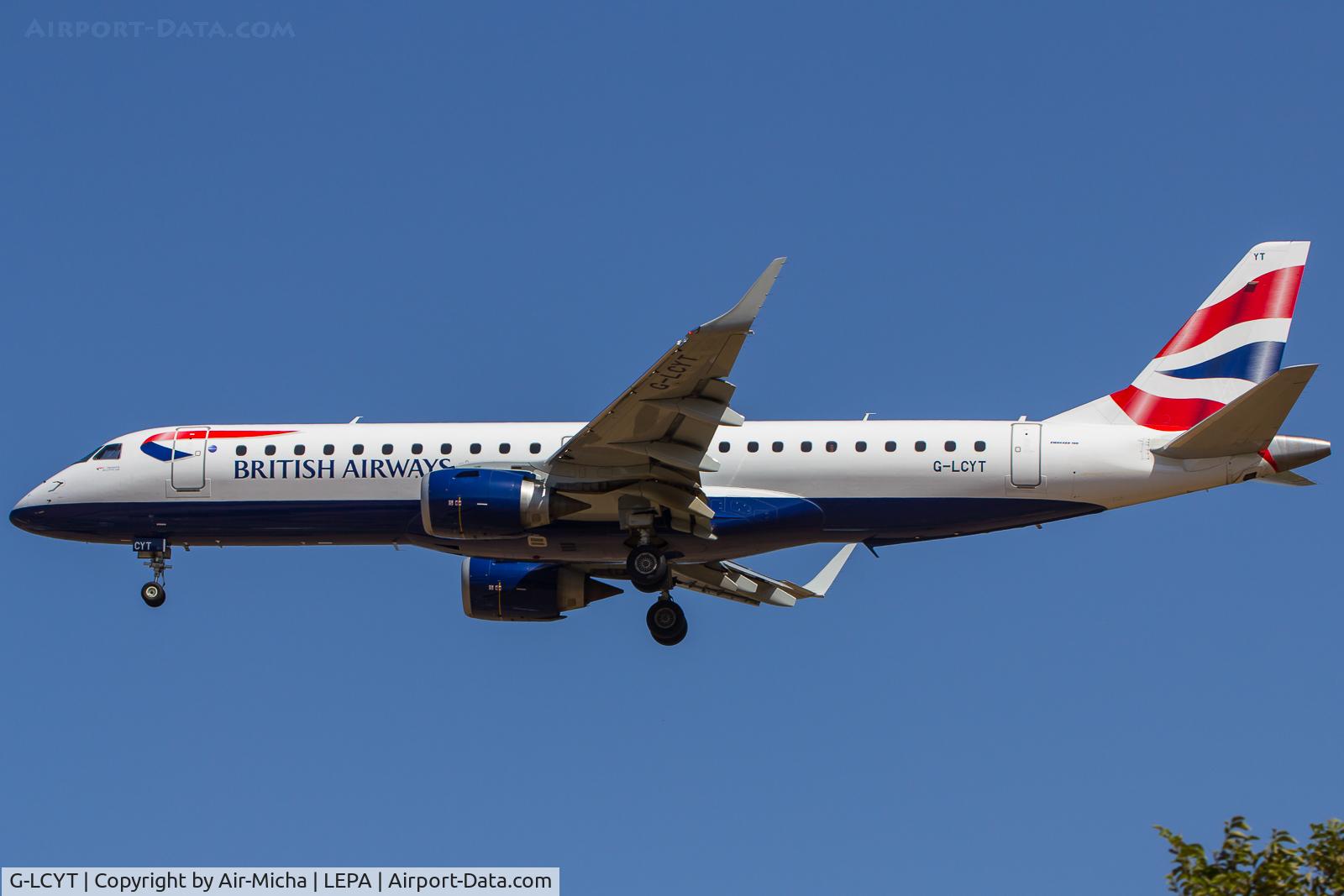 G-LCYT, 2014 Embraer 190SR (ERJ-190-100SR) C/N 19000670, BA CityFlyer