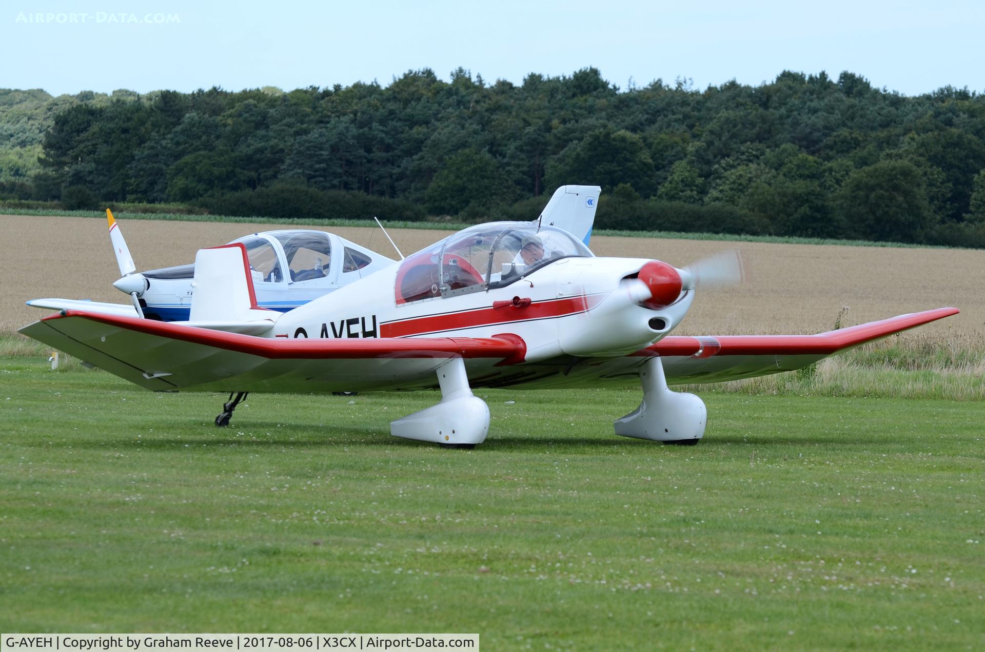 G-AYEH, 1963 SAN Jodel DR-1050 Ambassadeur C/N 455, Just landed at Northrepps.