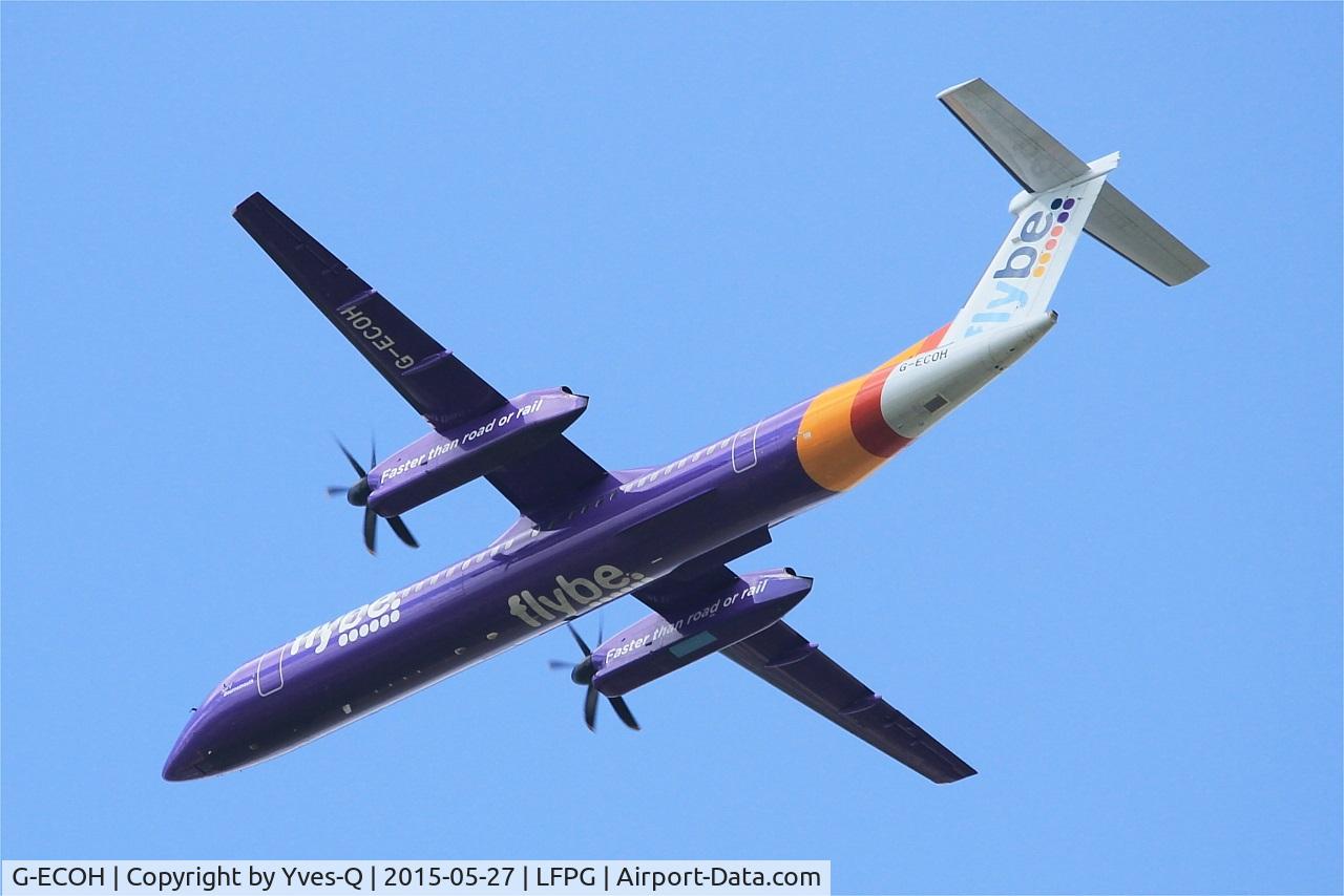 G-ECOH, 2008 De Havilland Canada DHC-8-402Q Dash 8 C/N 4221, De Havilland Canada DHC-8-402Q, Take off rwy 27L, Roissy Charles De Gaulle airport (LFPG-CDG)