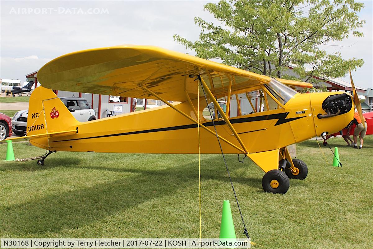 N30168, 1956 Piper J3C-65 Cub Cub C/N 13068, At 2017 EAA AirVenture at Oshkosh