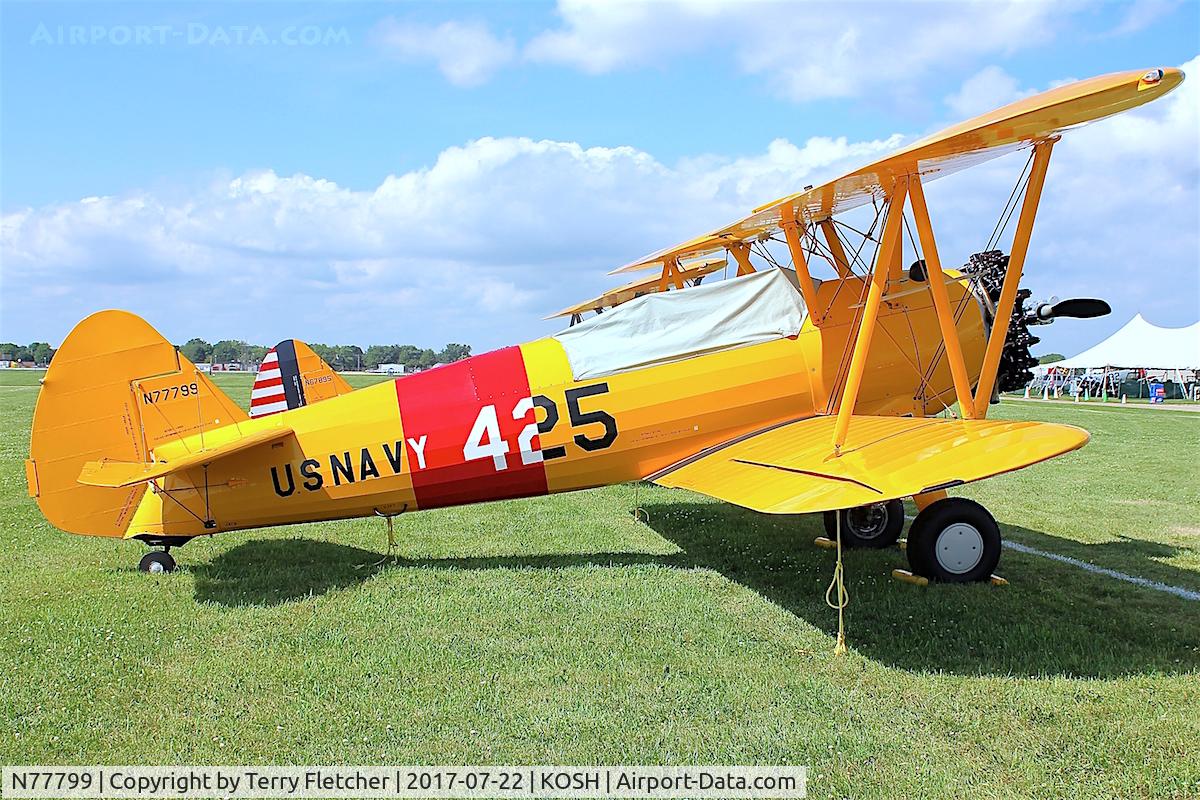 N77799, 1943 Boeing E75 C/N 75-8214, At 2017 EAA AirVenture at Oshkosh