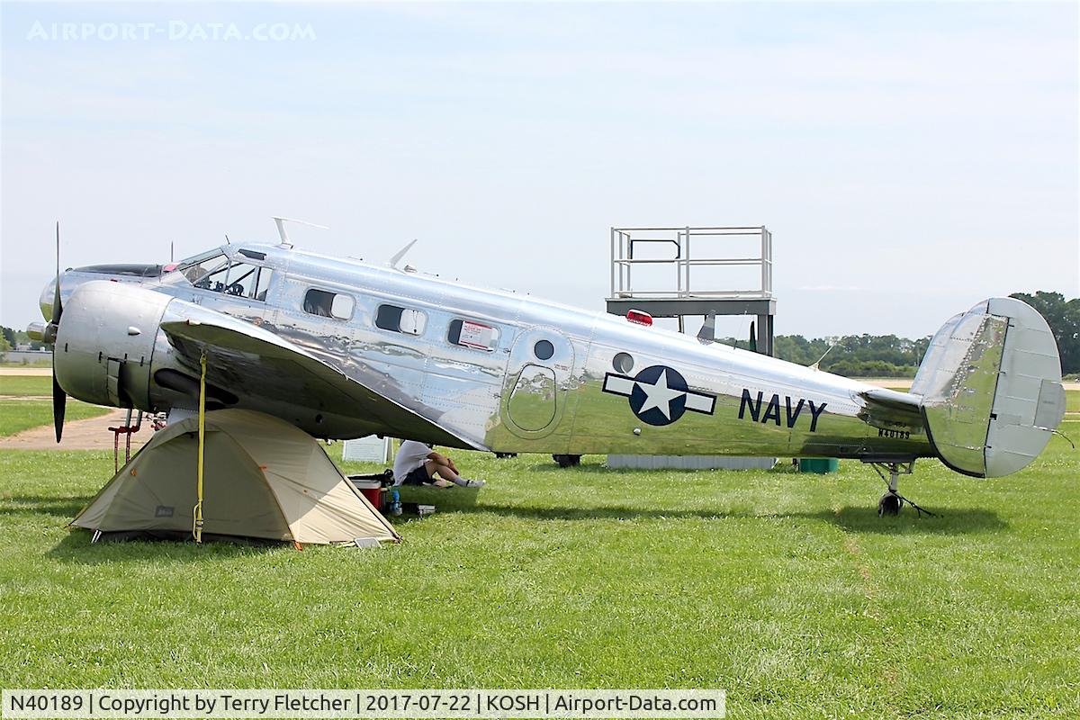 N40189, 1943 Beech RC-45J Expeditor C/N 5523, At 2017 EAA AirVenture at Oshkosh