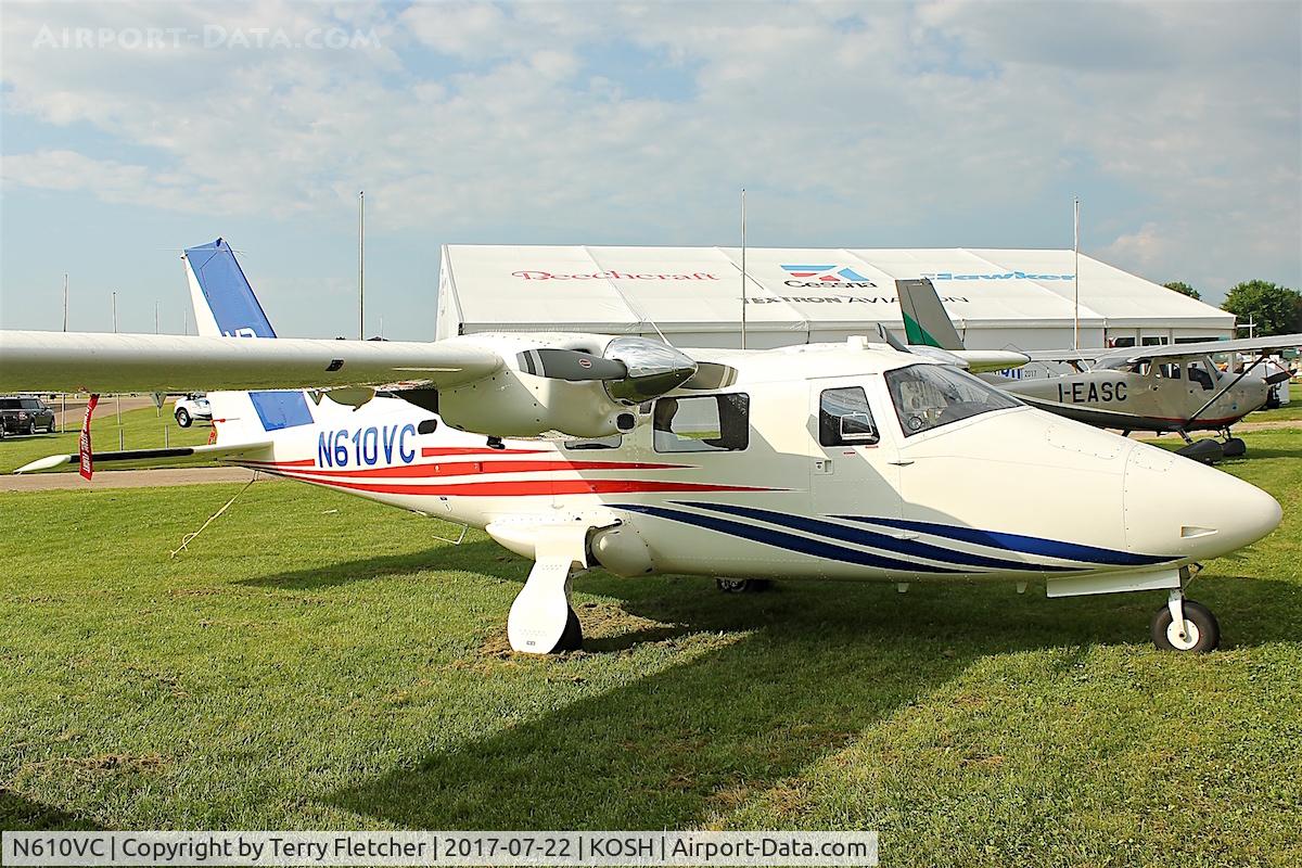 N610VC, 2014 Vulcanair P-68R Victor C/N 480/R, On display at 2017 EAA AirVenture at Oshkosh