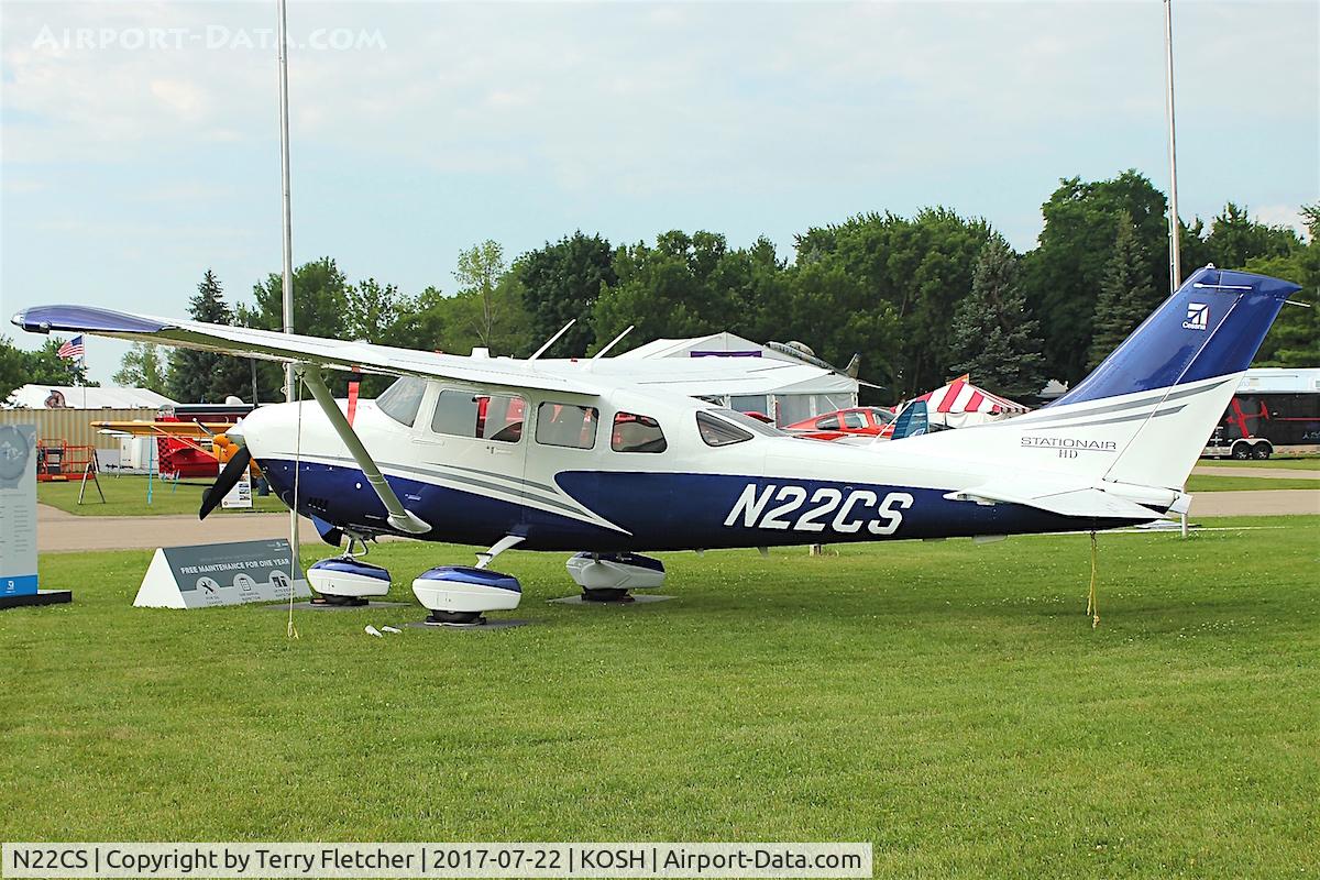 N22CS, 2017 Cessna T206H Turbo Stationair Turbo Stationair C/N T20609504, On display at 2017 EAA AirVenture at Oshkosh