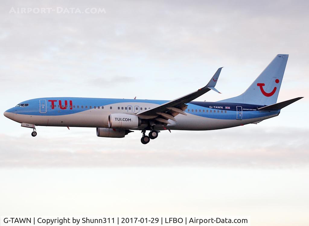 G-TAWN, 2013 Boeing 737-8K5 C/N 37251, Landing rwy 14R