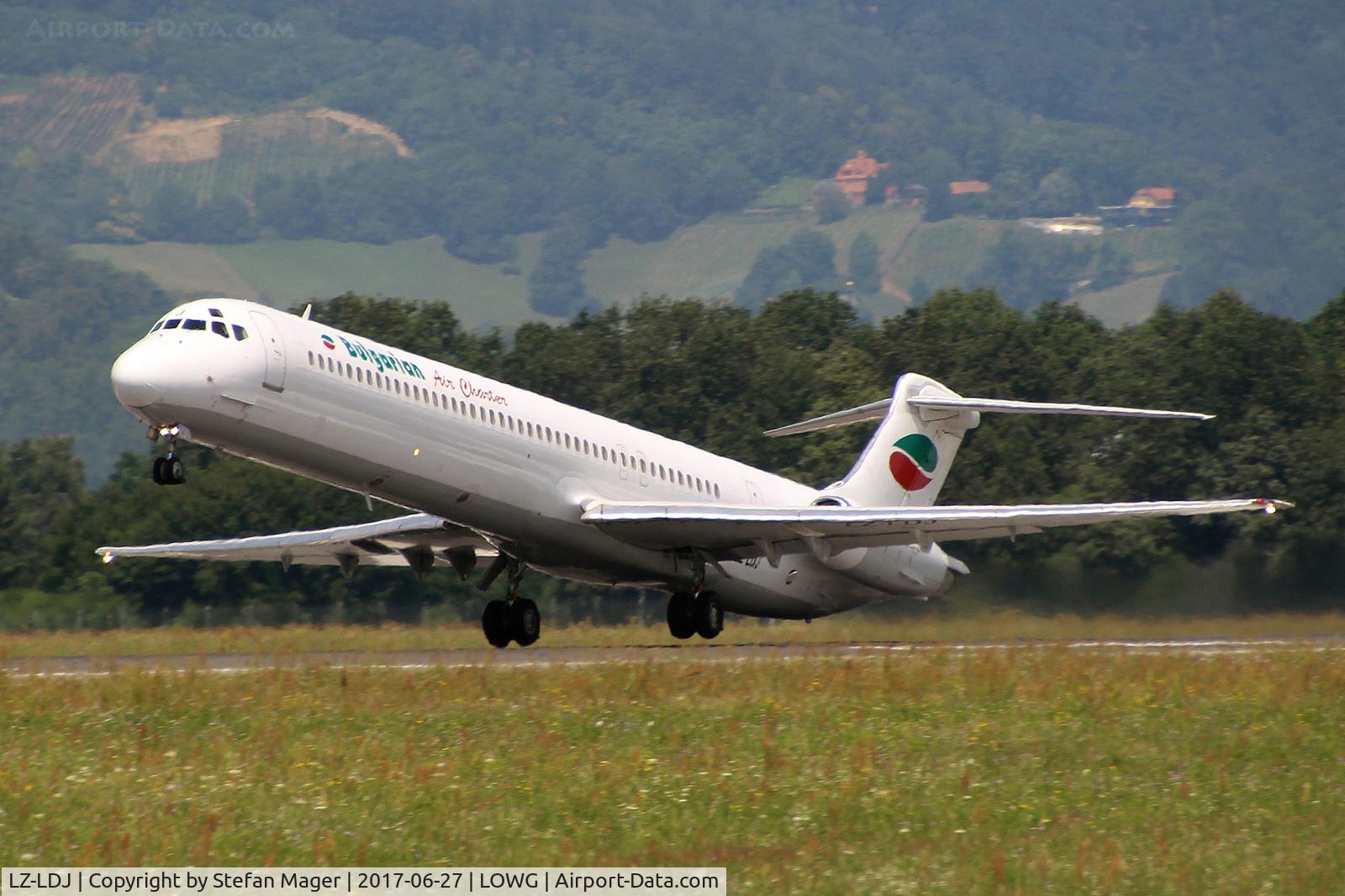 LZ-LDJ, 1995 McDonnell Douglas MD-82 (DC-9-82) C/N 53230, Bulgarian Air Charter MD-82 @GRZ (weekly charter from/to Bourgas)
