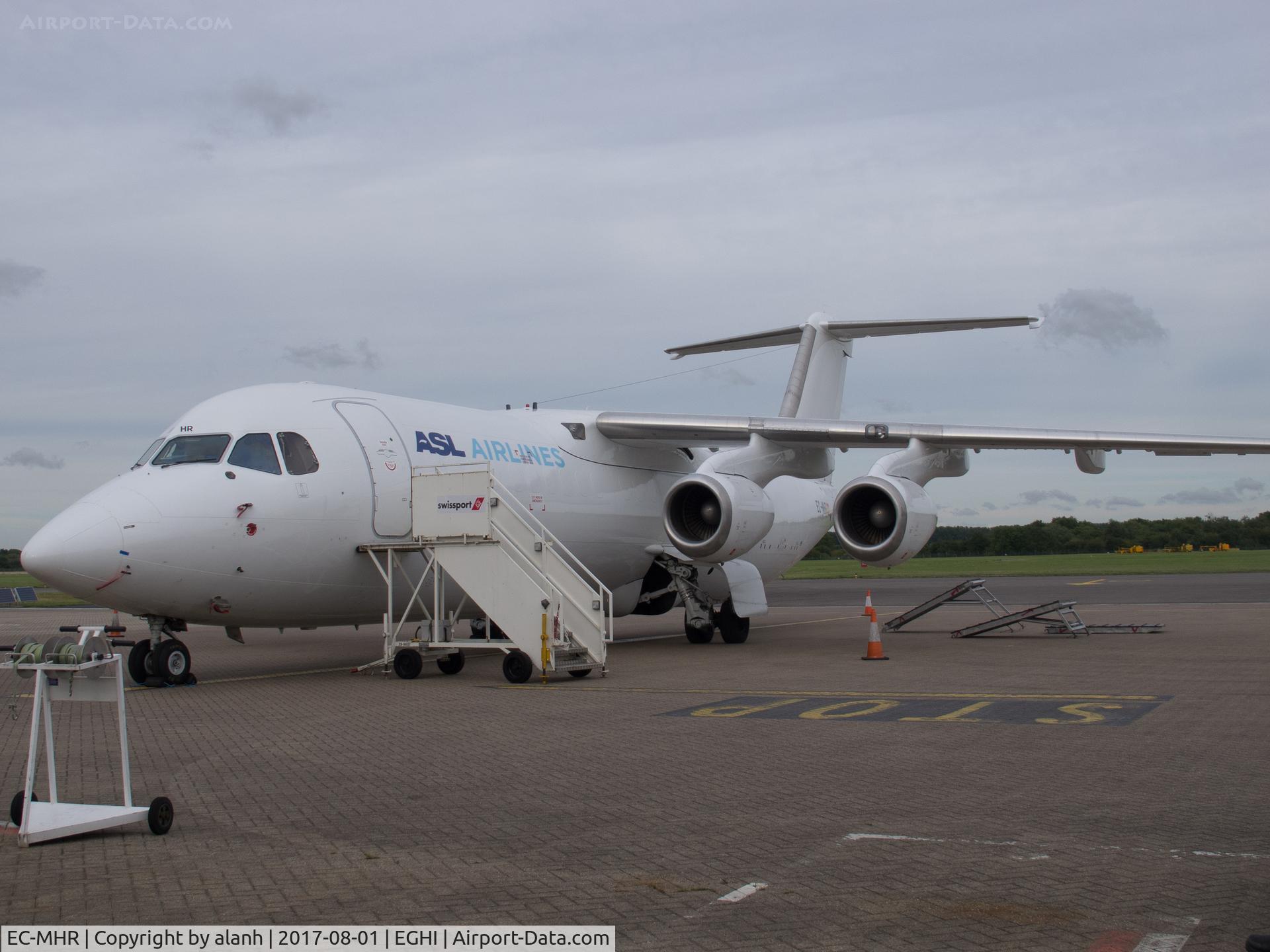 EC-MHR, 1990 British Aerospace BAe.146-300 C/N E3166, On stand at Southampton