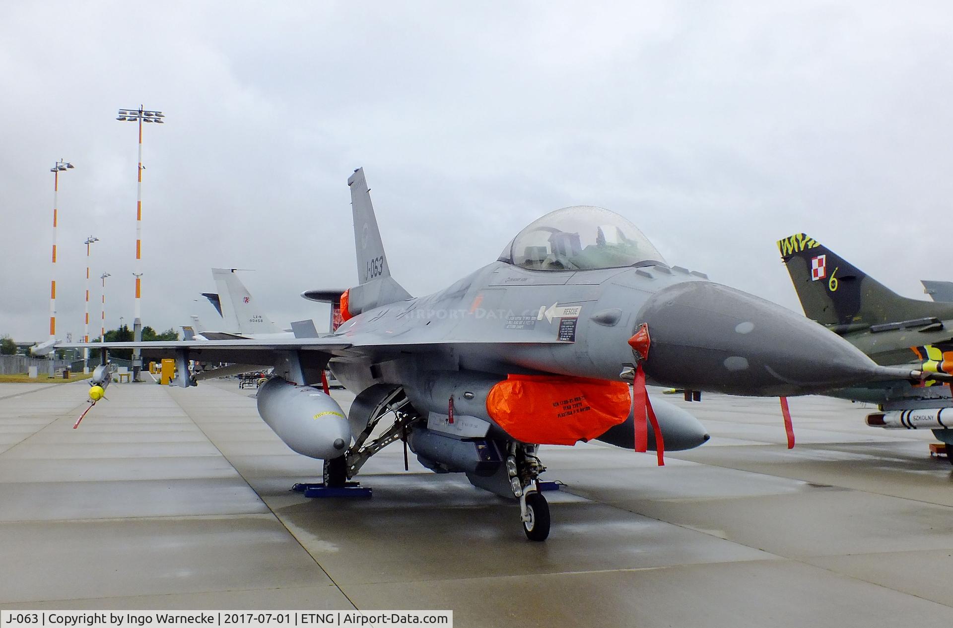 J-063, Fokker F-16AM Fighting Falcon C/N 6D-146, General Dynamics (Fokker) F-16AM Fighting Falcon of the KLu at the NAEWF 35 years jubilee display Geilenkirchen 2017