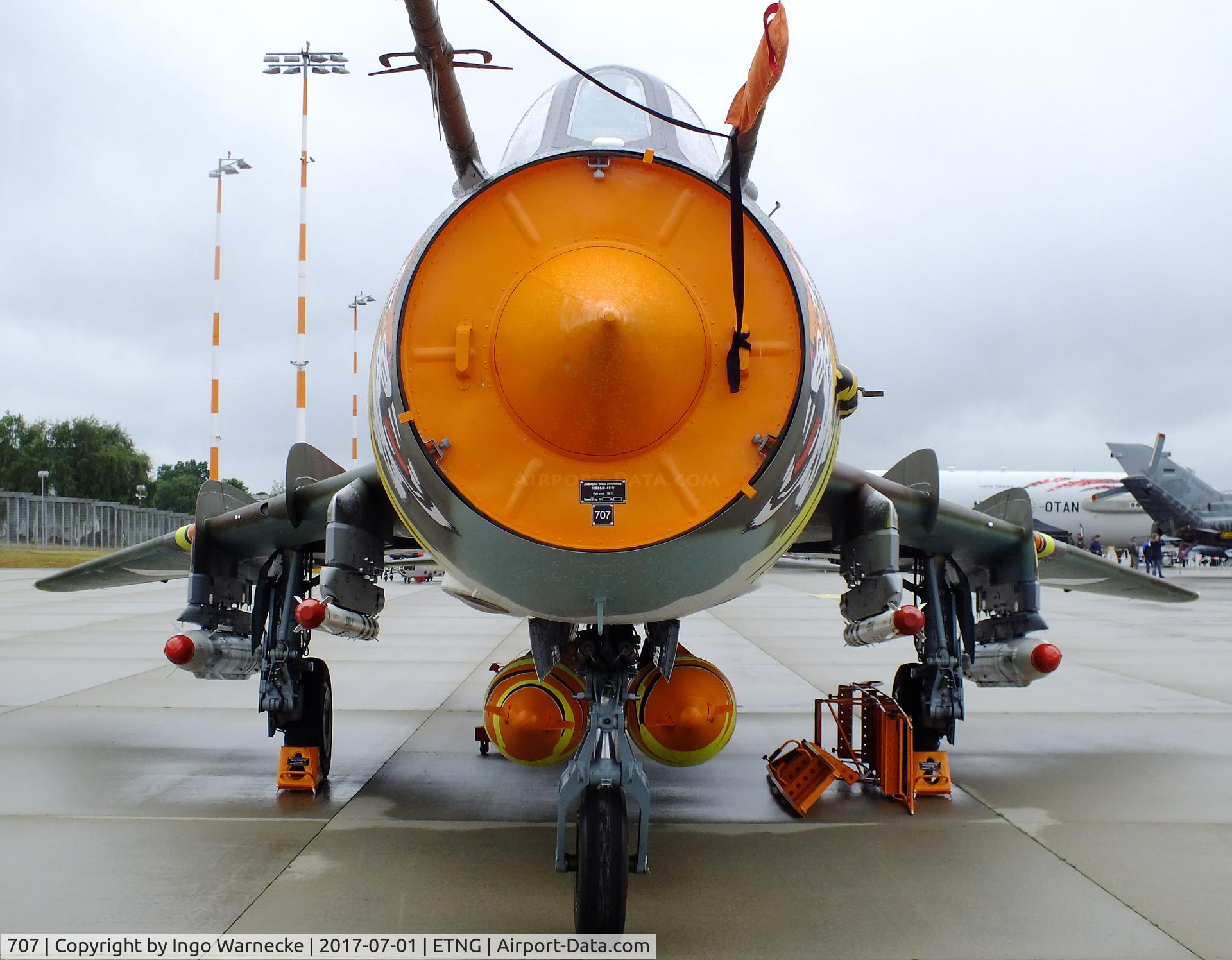 707, Sukhoi Su-22UM-3K C/N 17532369707, Sukhoi Su-22UM-3K FITTER-G of the Polish Air Force in 'Tiger-Meet' special colours at the NAEWF 35 years jubilee display Geilenkirchen 2017