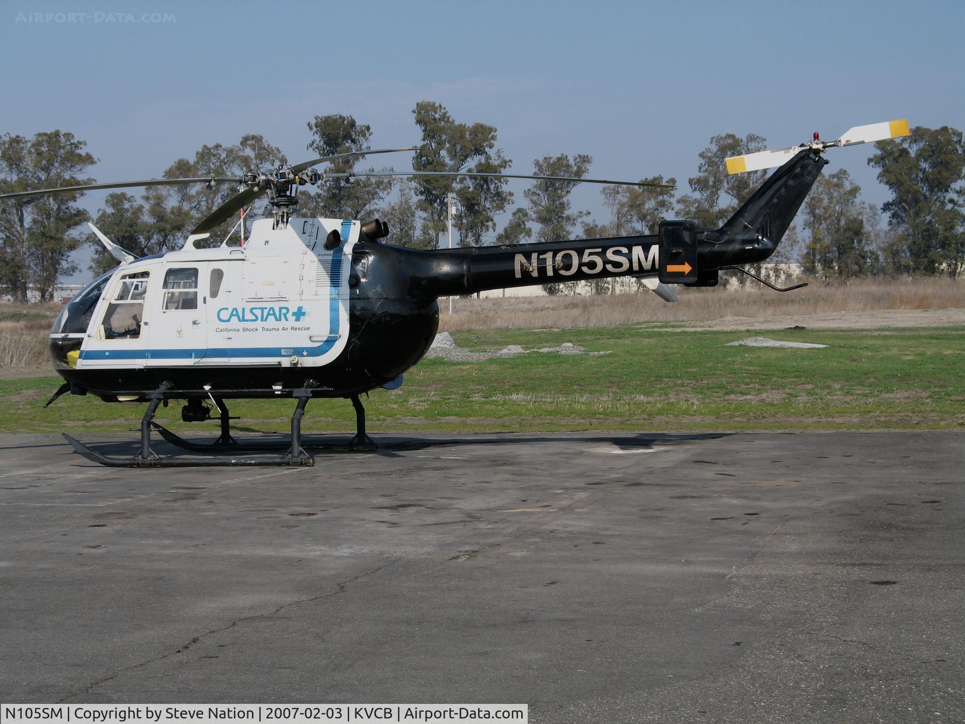 N105SM, 1981 MBB Bo-105S C/N S-549, CALSTAR 1981 MBB BO-105S on medical evacuation alert @ Nut Tree Airport, Vacaville, CA base