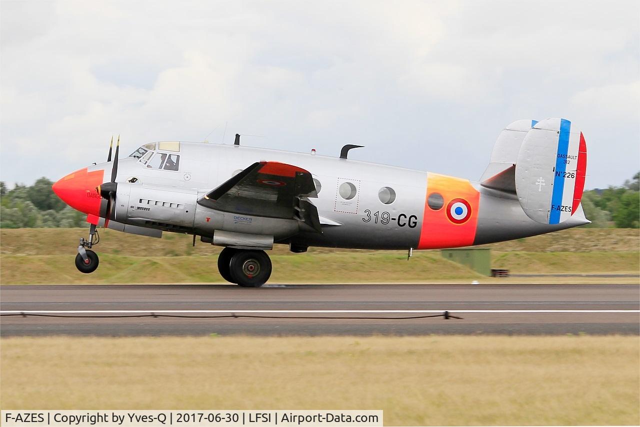 F-AZES, Dassault MD-312 Flamant C/N 226, Dassault MD-312 Flamant, Landing rwy 29, St Dizier-Robinson Air Base 113 (LFSI) Open day 2017