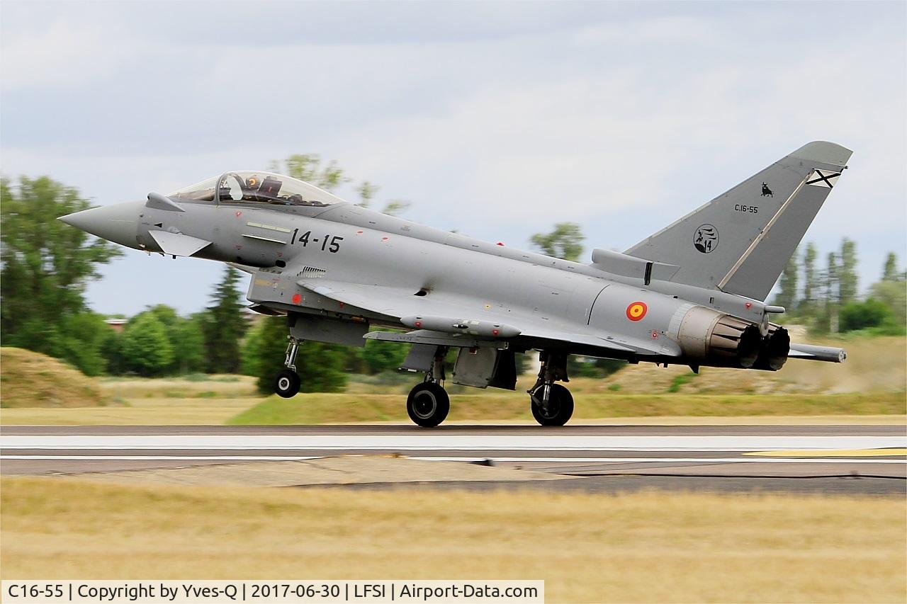 C16-55, Eurofighter EF-2000 Typhoon S C/N SS037, Eurofighter EF-2000 Typhoon S, Landing rwy 29, St Dizier-Robinson Air Base 113 (LFSI) Open day 2017