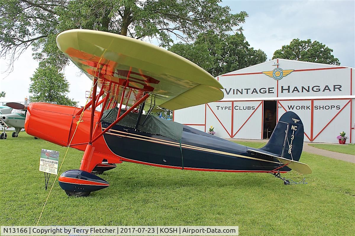 N13166, 1932 Fairchild 22 C7B C/N 1505, At 2017 EAA AirVenture at Oshkosh
