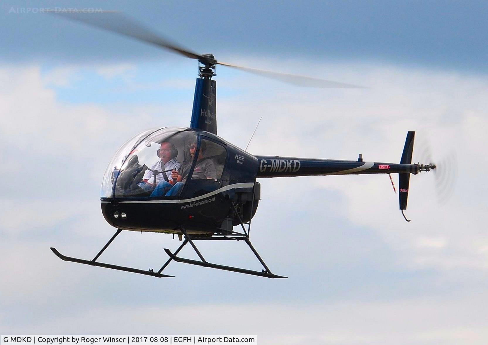 G-MDKD, 1990 Robinson R22 Beta C/N 1247, Resident R22 Beta operated by Heli-Air Wales.