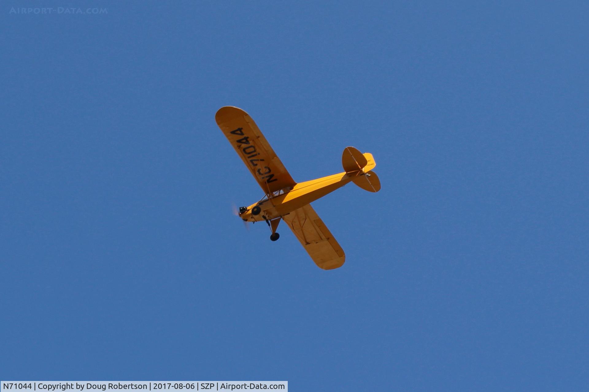 N71044, 1946 Piper J3C-65 Cub Cub C/N 18064, 1946 Piper J3C-65 CUB, Continental A&C-65 65 Hp, another takeoff climb Rwy 22