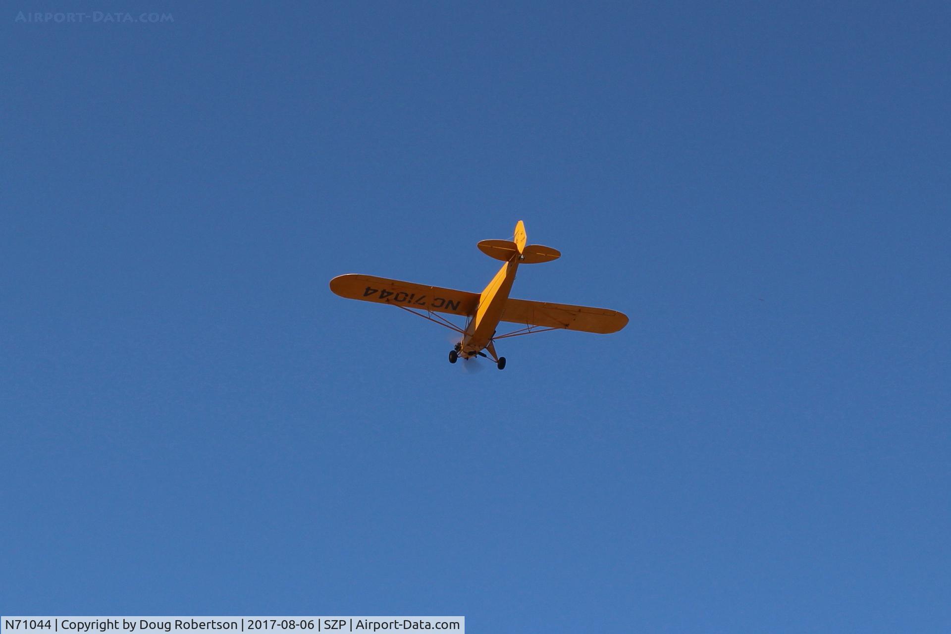 N71044, 1946 Piper J3C-65 Cub Cub C/N 18064, 1946 Piper J3C-65 CUB, Continental A&C-65 65 Hp, another takeoff climb Rwy 22