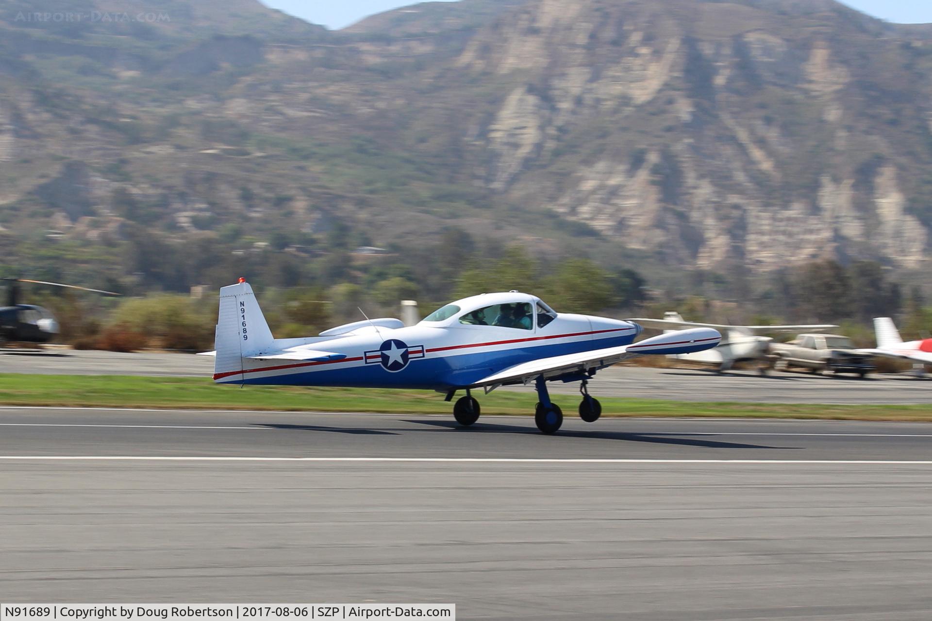 N91689, 1946 North American Navion (NA-145) C/N NAV-4-431, 1946 North American NAVION, Continental E225 upgrade, takeoff roll Rwy 22, Young Eagles flight