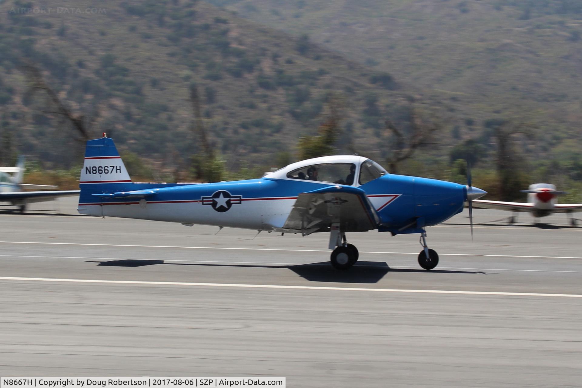 N8667H, 1947 North American Navion C/N NAV-4-667, 1947 North American NAVION, Continental IO-520 285 Hp upgrade, landing roll Rwy 22, Young Eagles flight