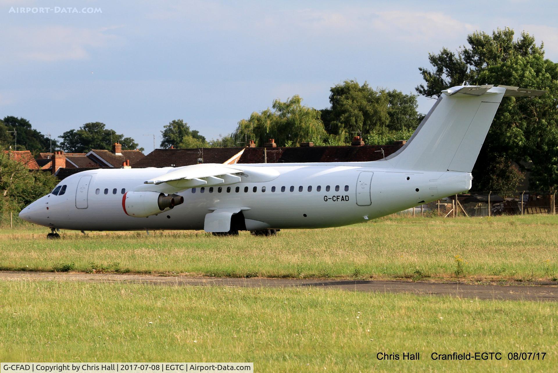 G-CFAD, 2000 British Aerospace Avro 146-RJ100 C/N E3380, stored at Cranfield