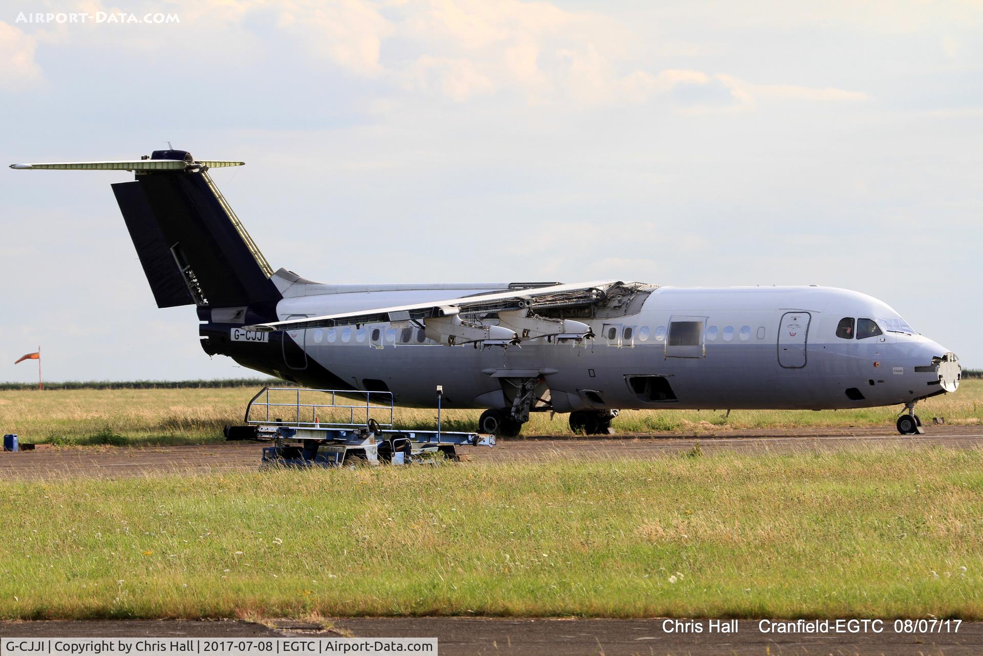 G-CJJI, 1998 British Aerospace Avro 146-RJ100 C/N E3336, stored at Cranfield