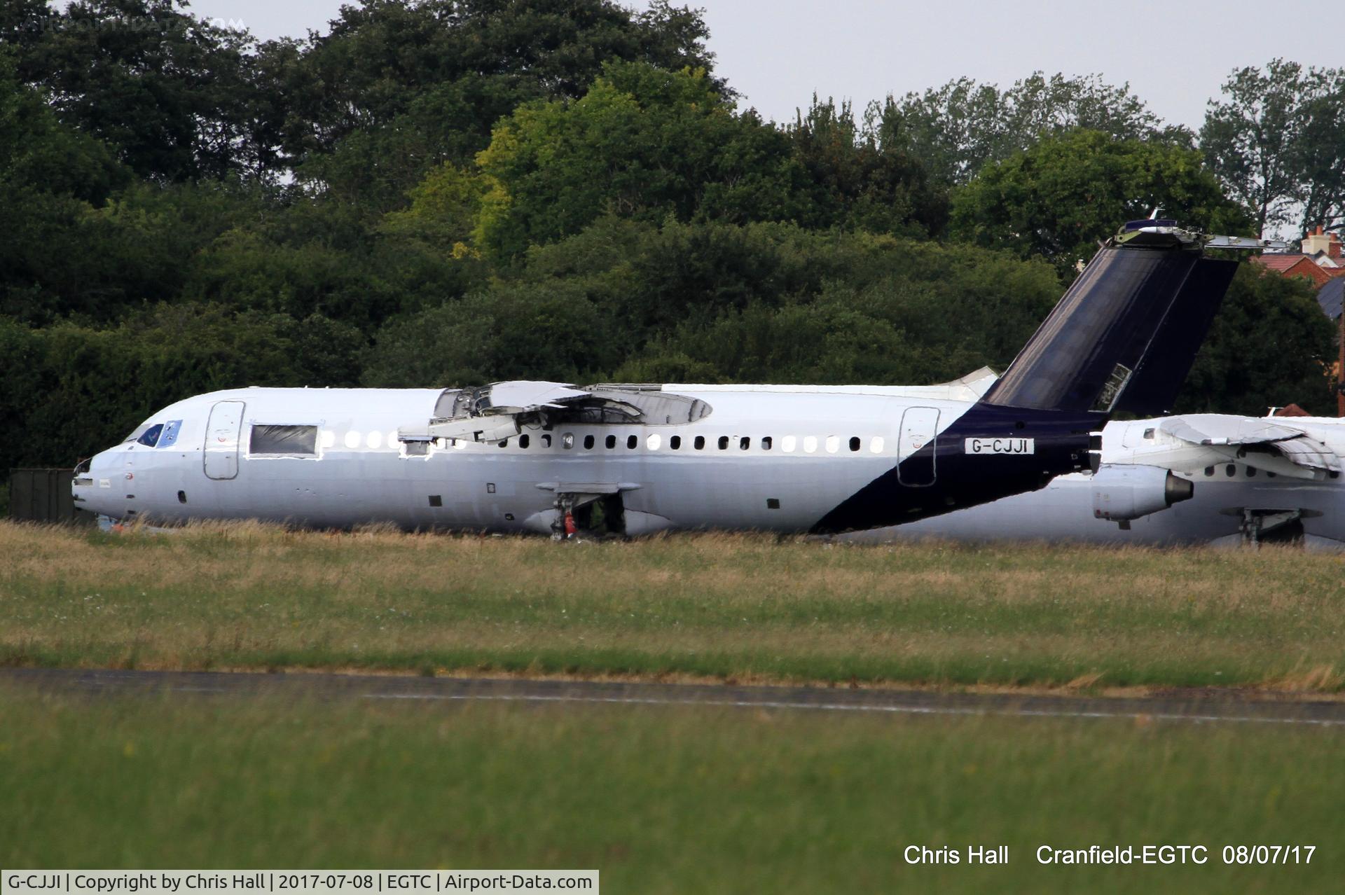 G-CJJI, 1998 British Aerospace Avro 146-RJ100 C/N E3336, stored at Cranfield
