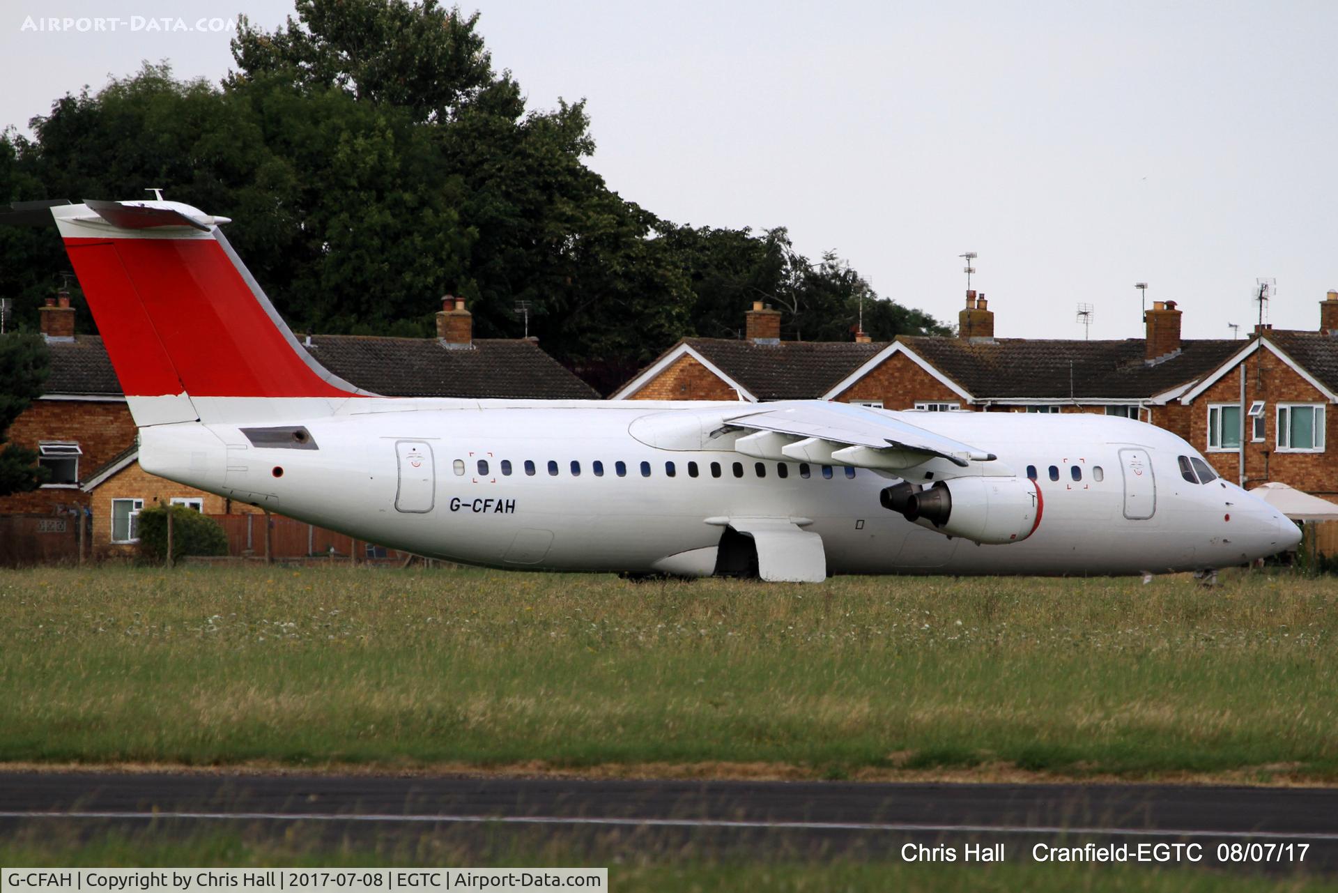 G-CFAH, 2001 British Aerospace Avro 146-RJ100 C/N E3384, stored at Cranfield