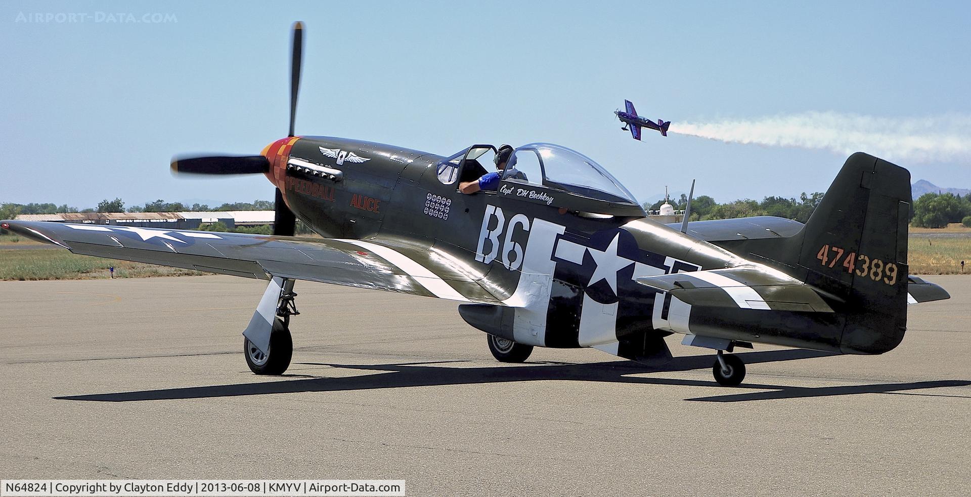 N64824, 1944 North American P-51D-30NA Mustang C/N 122-4929, Yuba County Airport California 2013.