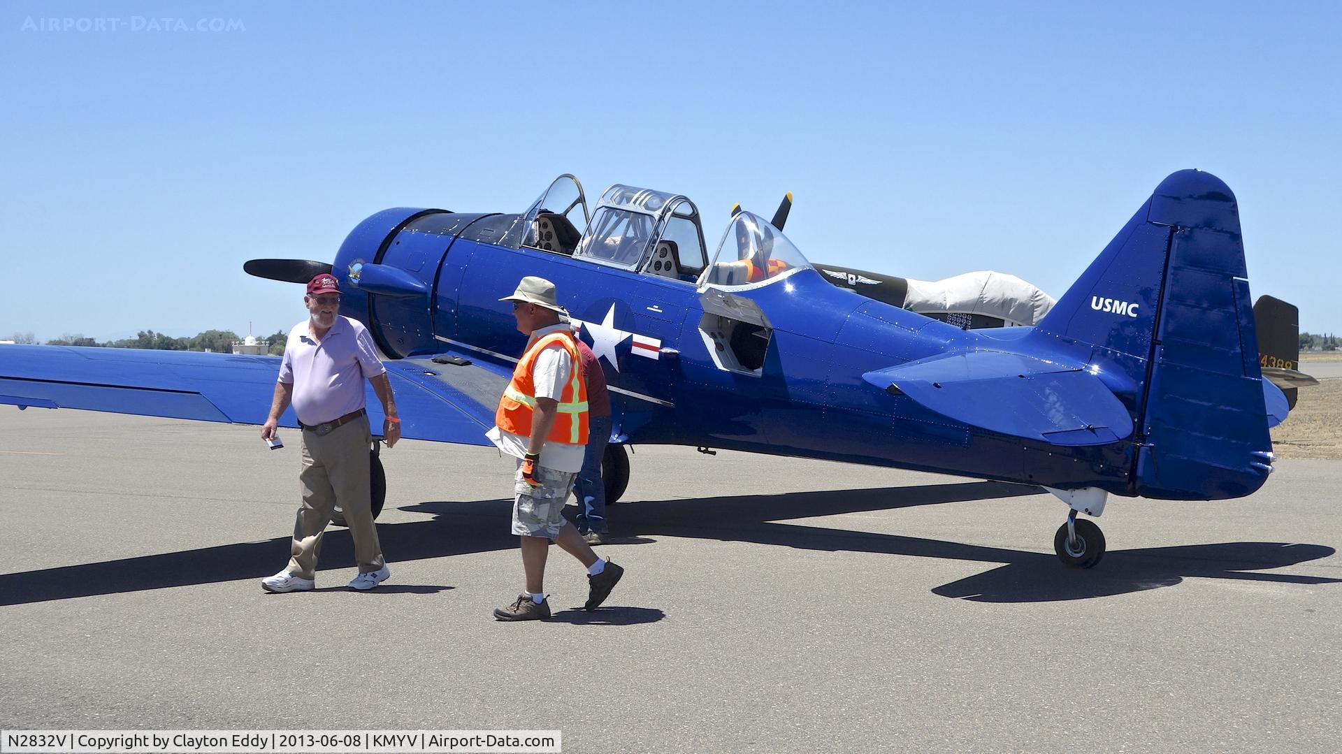 N2832V, North American AT-6G Texan C/N 168-485 (49-3371), Yuba County Airport California. 2013.