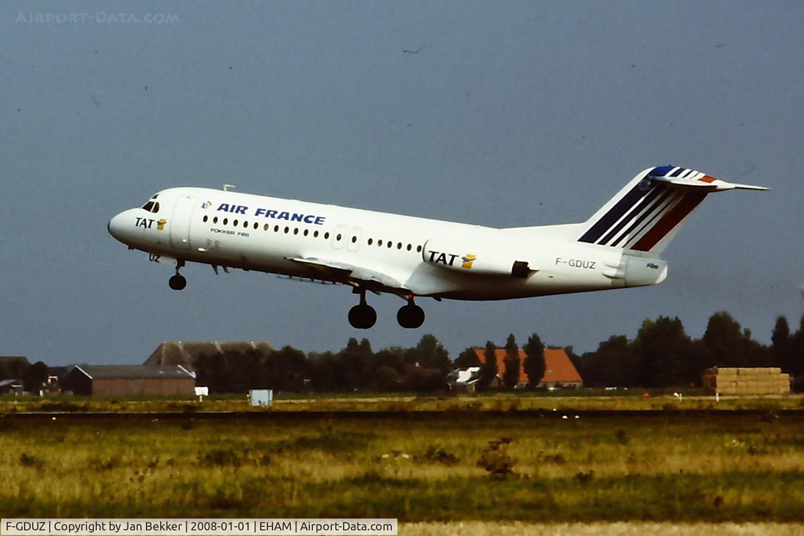 F-GDUZ, 1979 Fokker F-28-4000 Fellowship C/N 11144, Schiphol Amsterdam around 1990