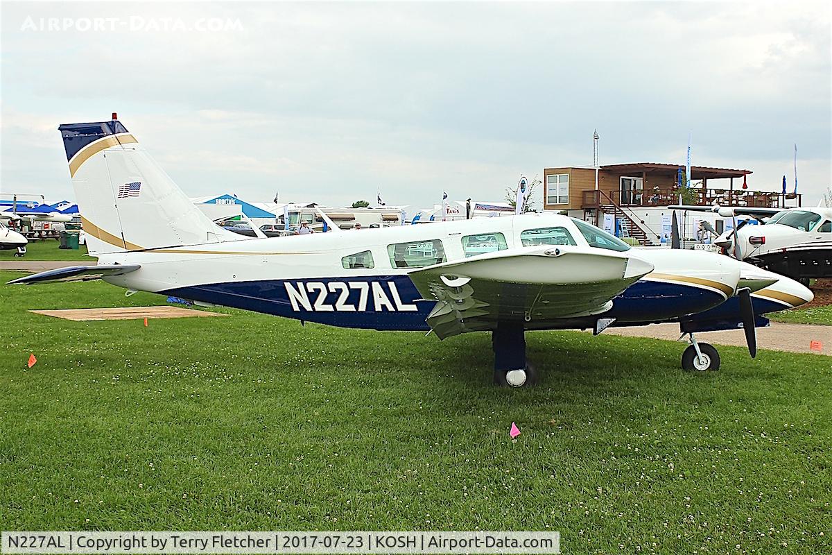 N227AL, 1975 Piper PA-34-200T Seneca II C/N 34-7670028, Displayed at the 2017 EAA Airventure at Oshkosh