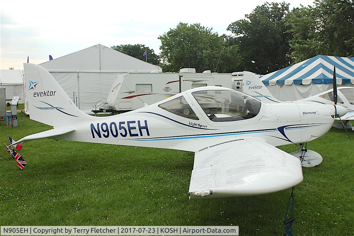 N905EH, Evektor-Aerotechnik Harmony LSA C/N 2011 1413, Displayed at the 2017 EAA Airventure at Oshkosh