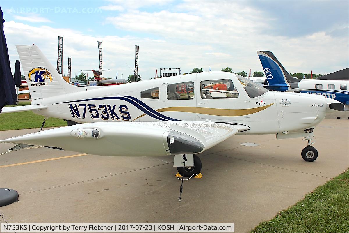 N753KS, 2015 Piper PA-28R-201 Cherokee Arrow III C/N 2844159, Displayed at 2017 EAA Airventure at Oshkosh