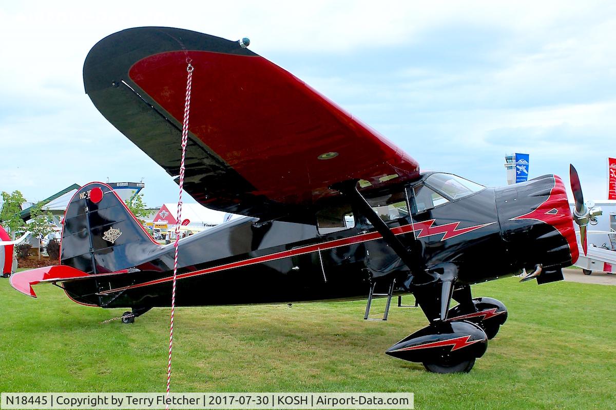 N18445, 1937 Stinson SR-9F Reliant C/N 5720, Displayed at 2017 EAA Airventure at Oshkosh