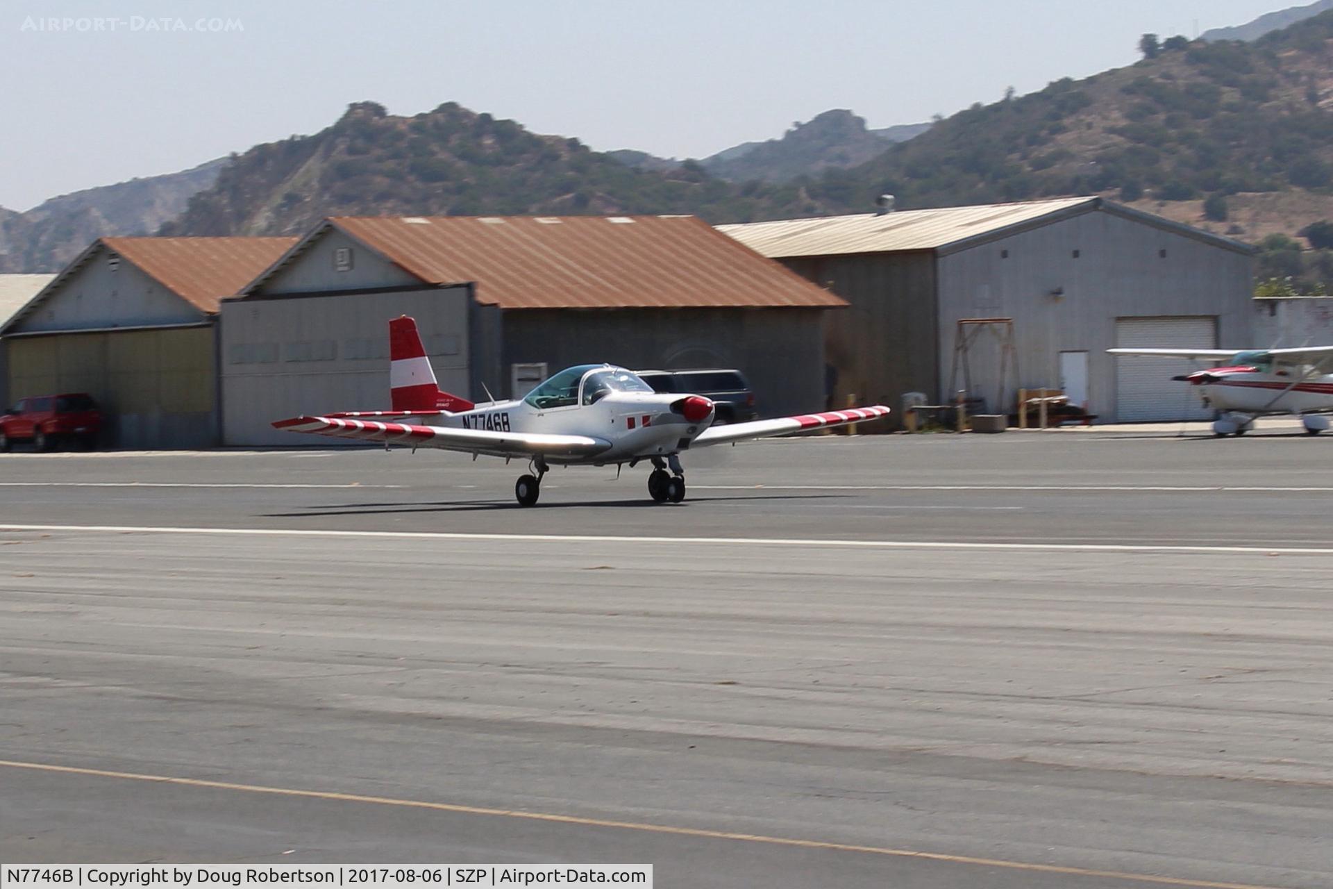 N7746B, 1992 FFA AS-202/18A-4 Bravo C/N 238, 1992 Ffa Flugzeugwerke Altenrhein AG AS-202/18A4 BRAVO, Lycoming AEIO-360-B1F 180 Hp, CS prop, fully aerobatic, ONLY ONE IN USA, takeoff roll Rwy 22