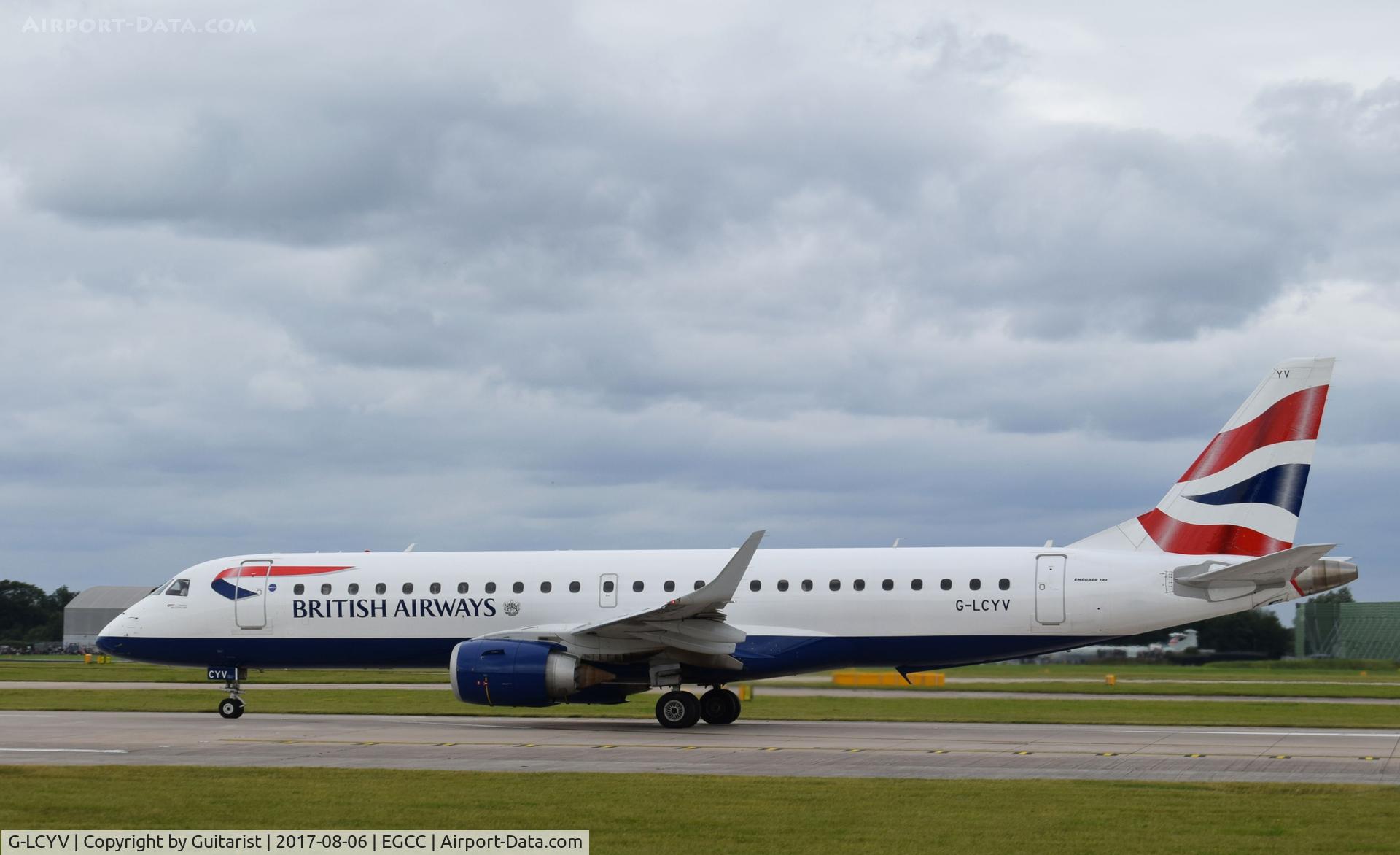 G-LCYV, 2009 Embraer 190AR (ERJ-190-100IGW) C/N 19000255, At Manchester
