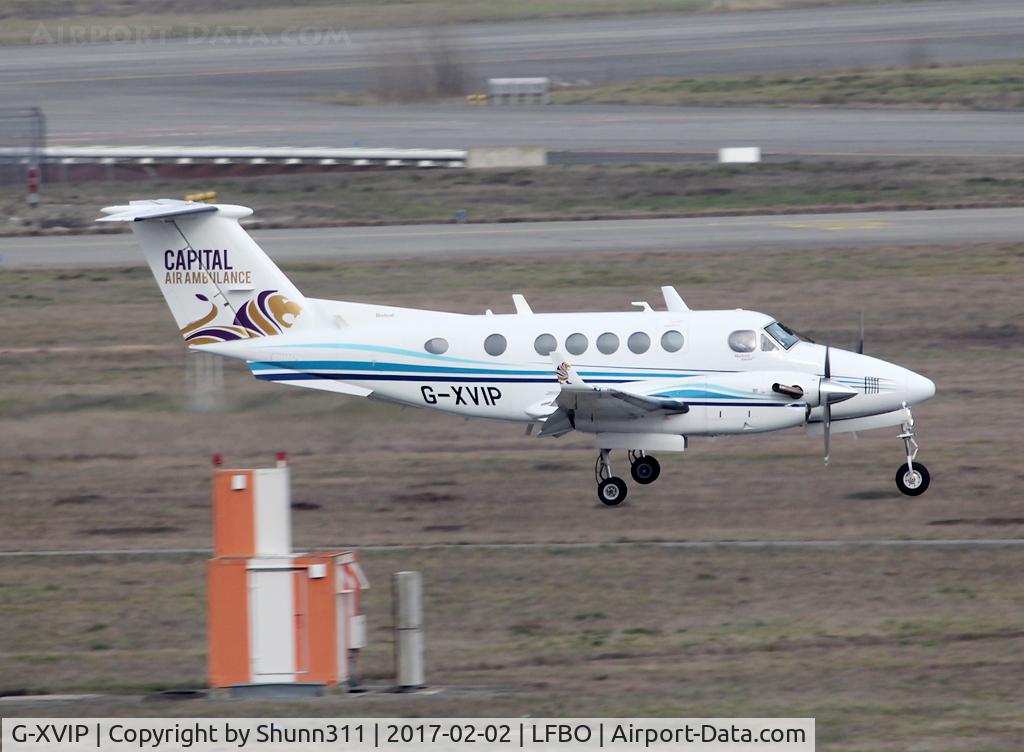 G-XVIP, 1980 Beech 200 Super King Air C/N BB-588, Landing rwy 14R