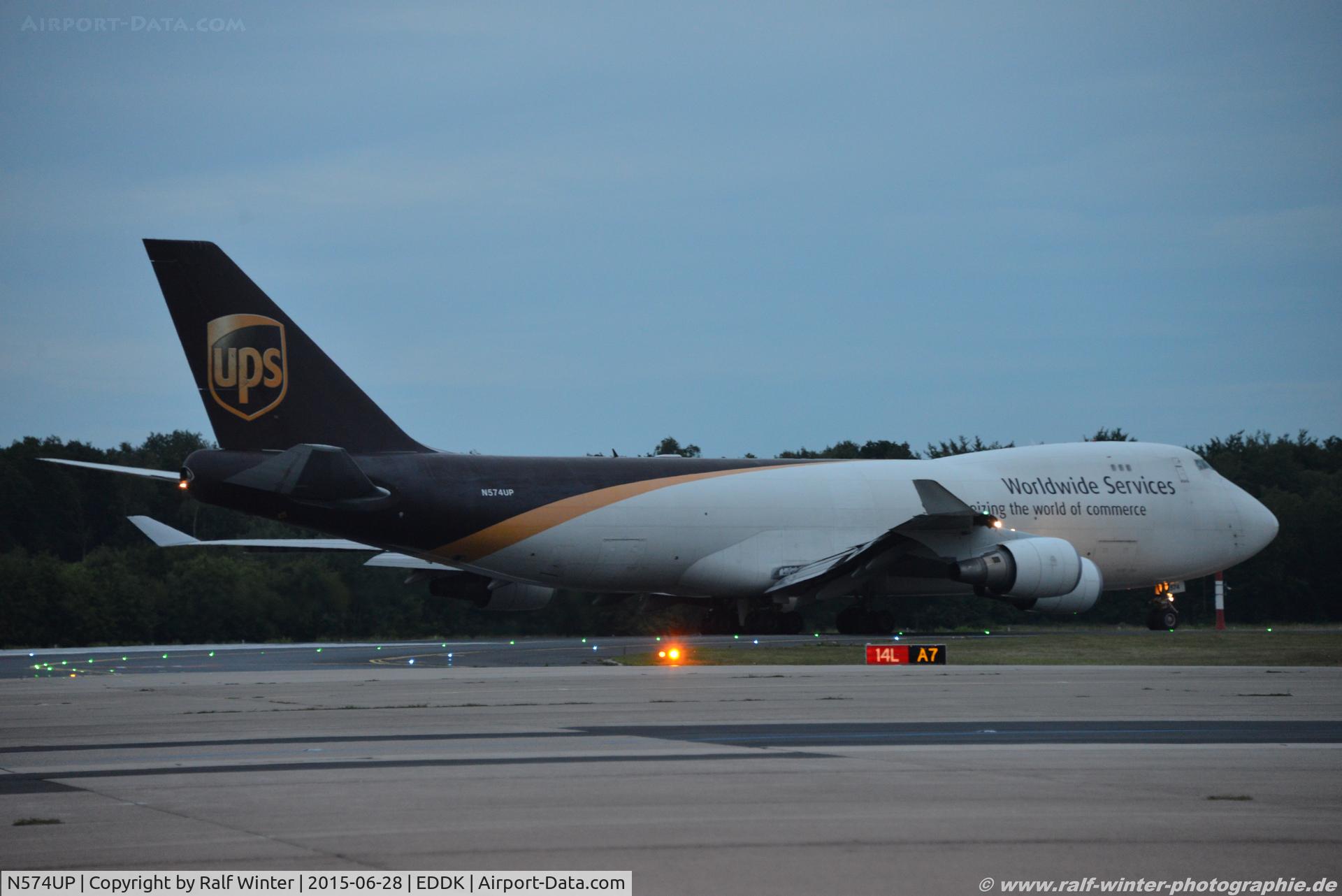 N574UP, 2008 Boeing 747-44AF C/N 35663, Boeing 747-44AF - 5X UPS United Parcel Service UPS - 35663 - N574UP - 28.06.2015 - CGN
