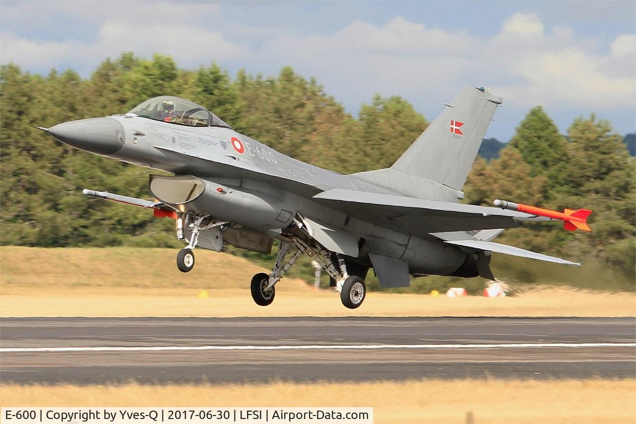 E-600, 1980 SABCA F-16AM Fighting Falcon C/N 6F-35, Royal Danish Air Force SABCA F-16AM Fighting Falcon, Landing rwy 29, St Dizier-Robinson Air Base 113 (LFSI) Open day 2017