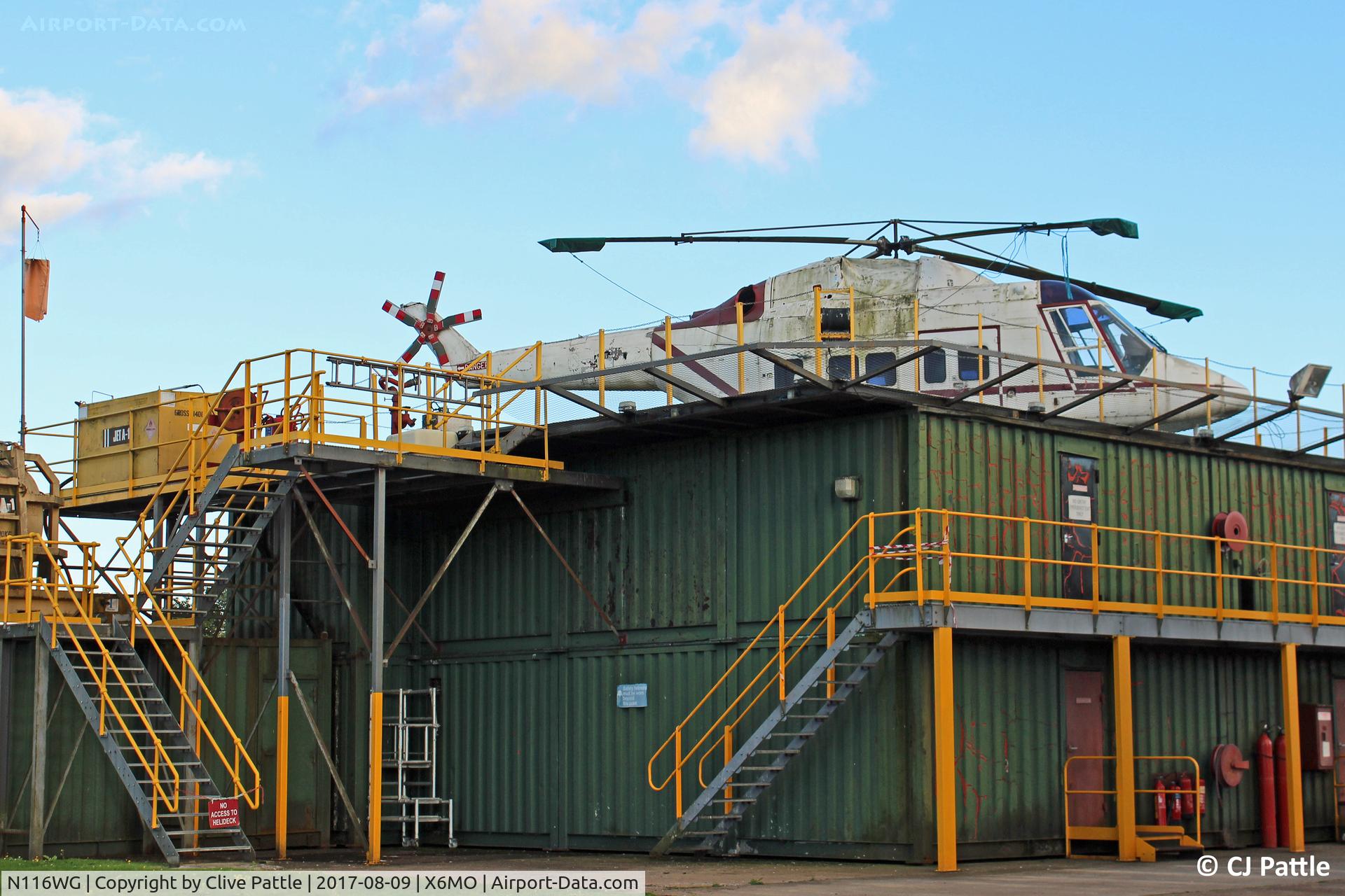 N116WG, Westland WG-30-100 C/N 016, On duty as a heli-deck trainer at the Offshore Training Base, Petrofac, Montrose, Angus, Scotland. ICAO X6MO used for reference only