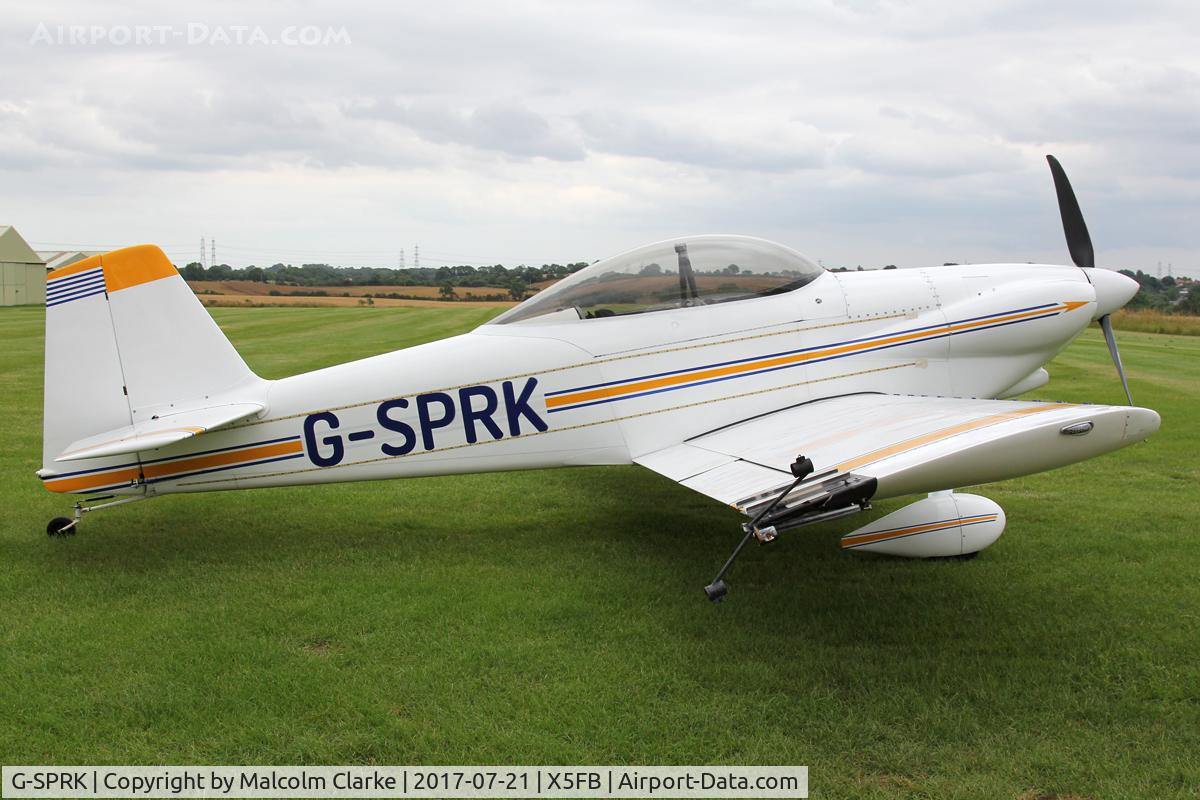 G-SPRK, 1994 Vans RV-4 C/N 845, Vans RV-4 at Fishburn Airfield UK, prior to performing a late evening aerobatic display with lights & rockets at this year's Sunderland airshow.